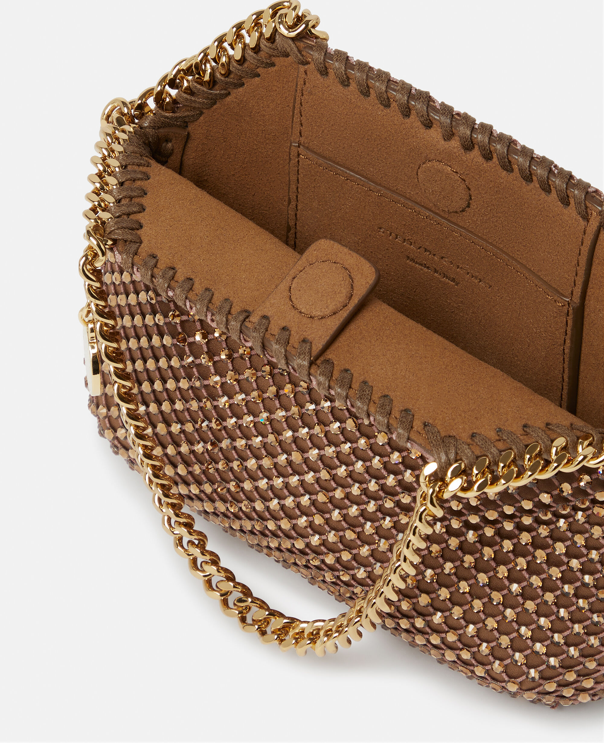 Women Metallic brown Falabella Nano Tote Bag | Stella