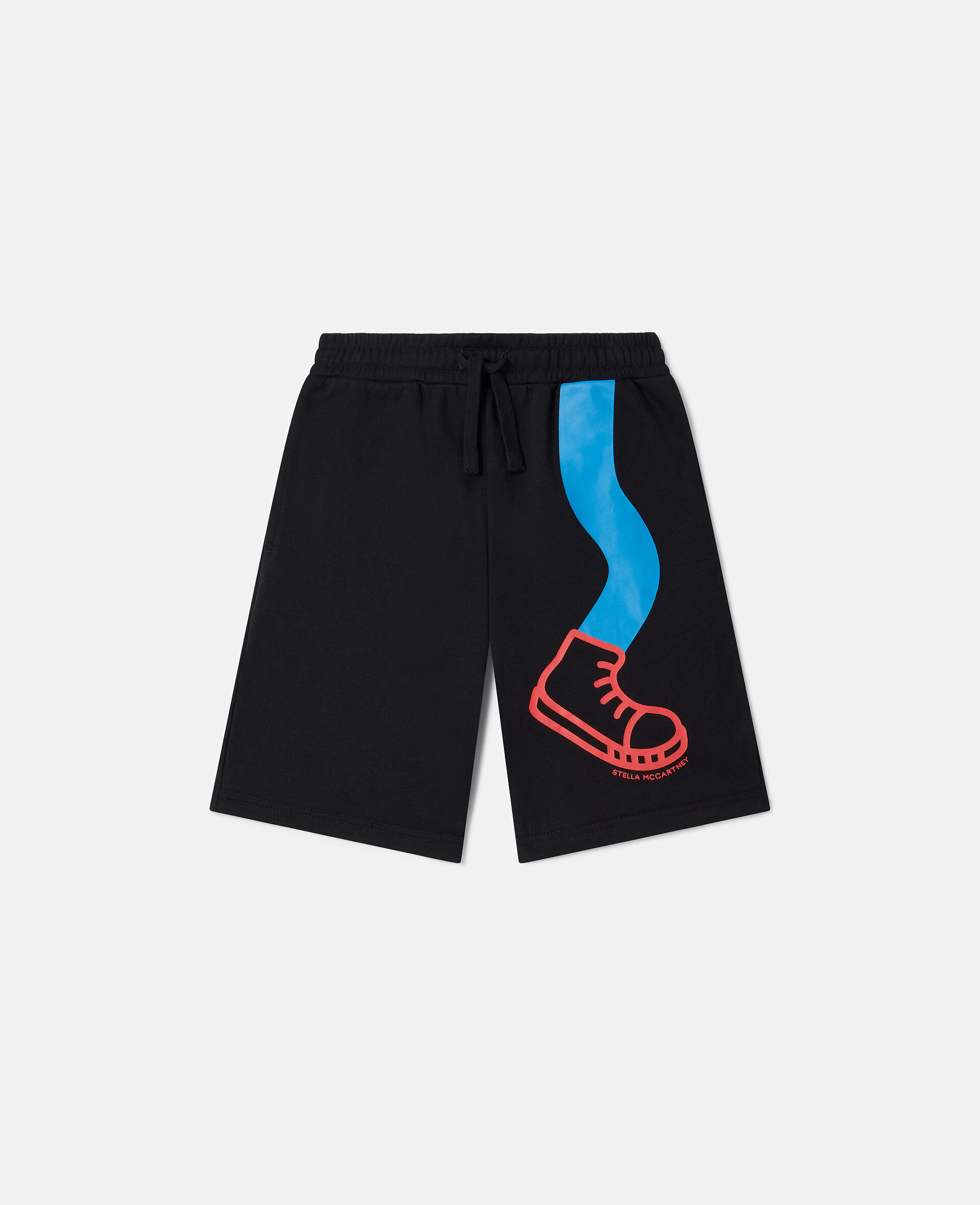 Dancing Leg Print Sweat Shorts-Black-large image number 0