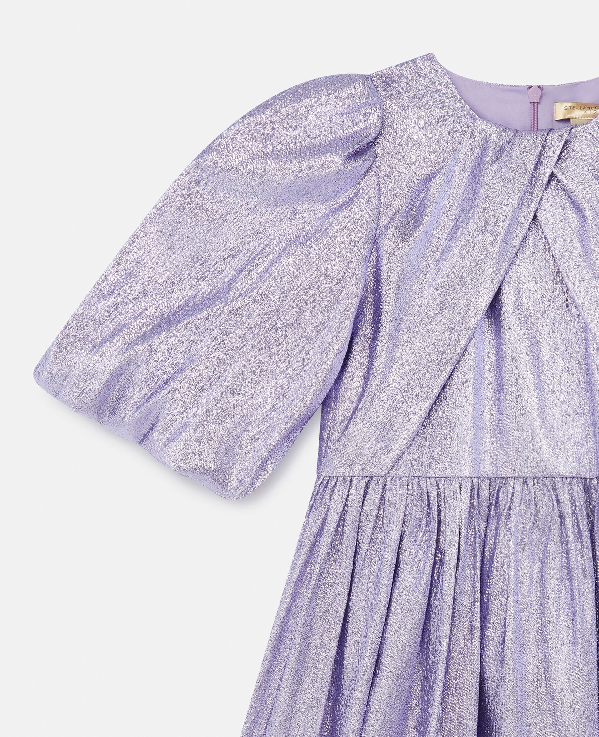 Metallic Pleated Tulle Dress-Purple-large Metallic Pleated Tulle Dress-Purple-large image number 1