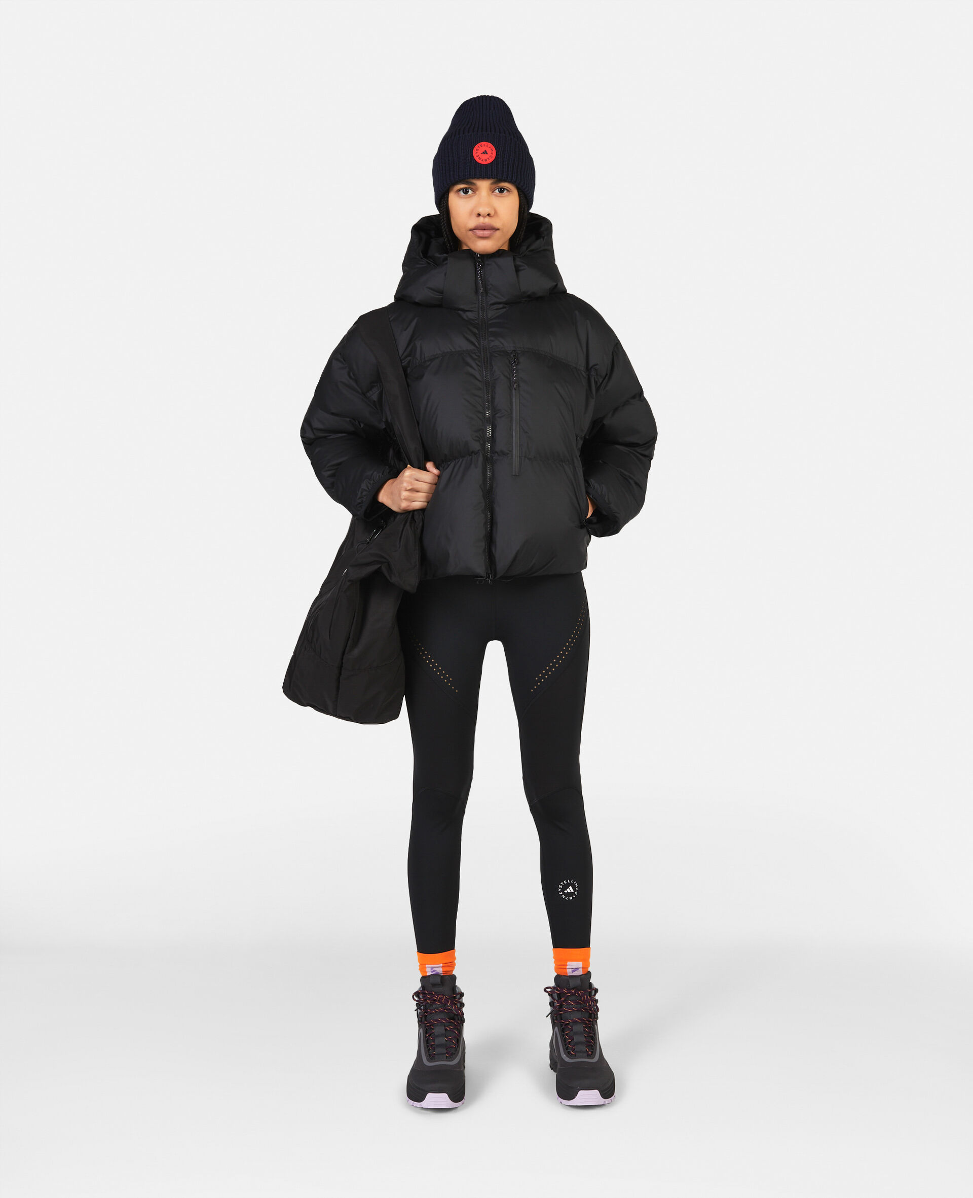 TrueNature Short Padded Coat-Black-model