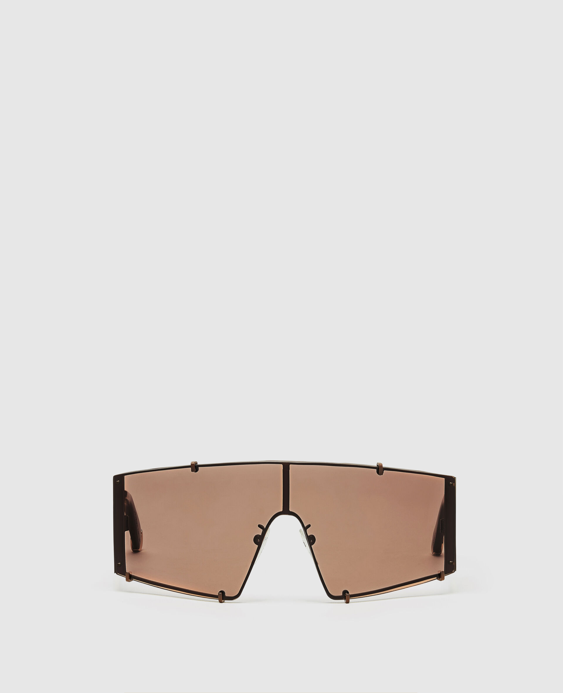 Translucent Rectangle Sunglasses-Brown-medium
