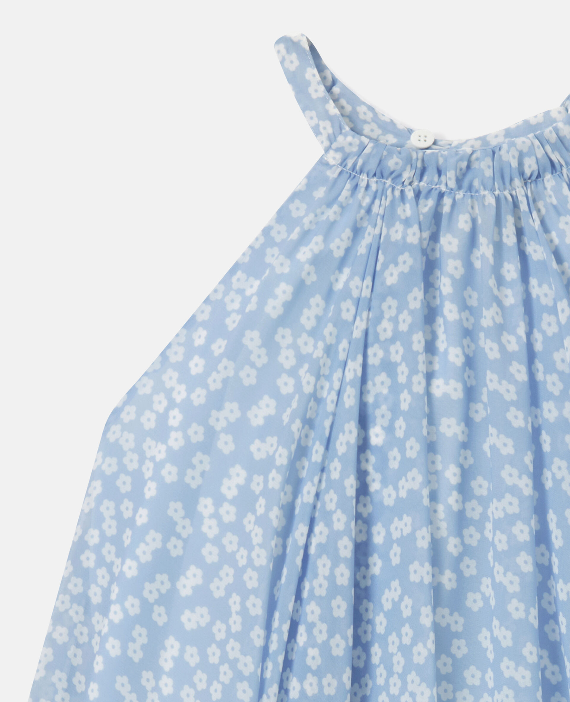 Gingham Halterneck Dress-Blue-medium