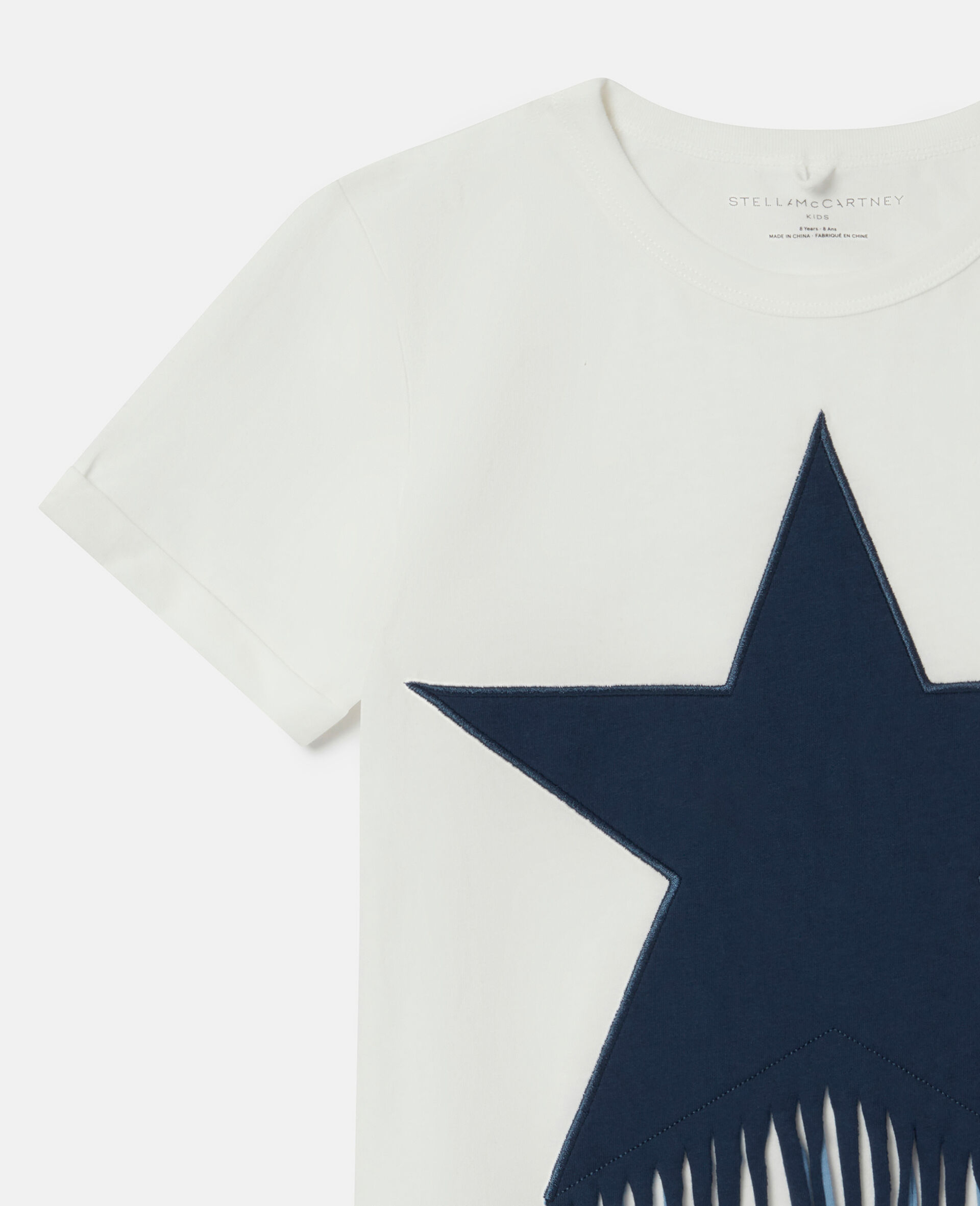 Fringed Star T-Shirt-White-large image number 1