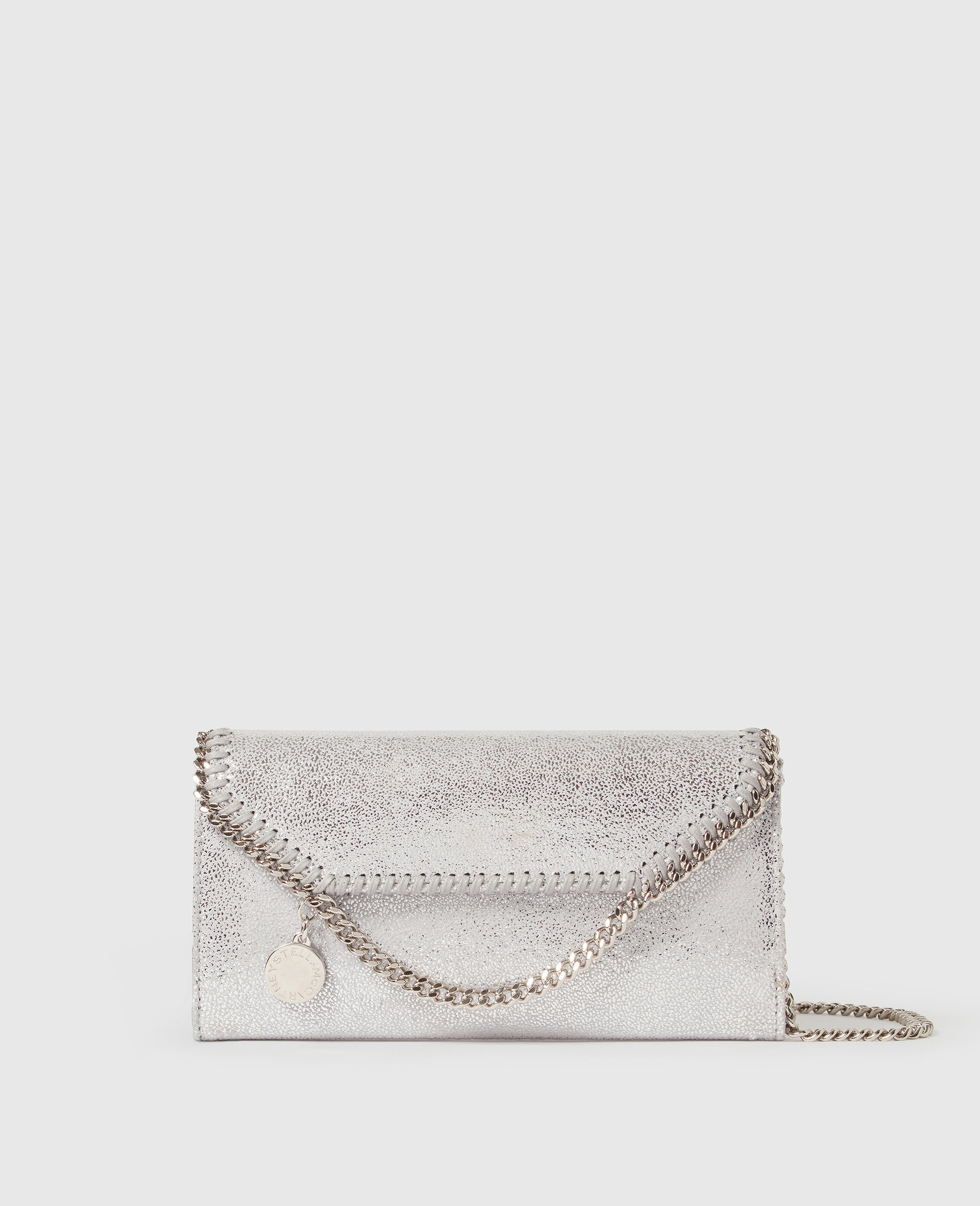 Portafoglio Continental Falabella con Patta-Silver-medium