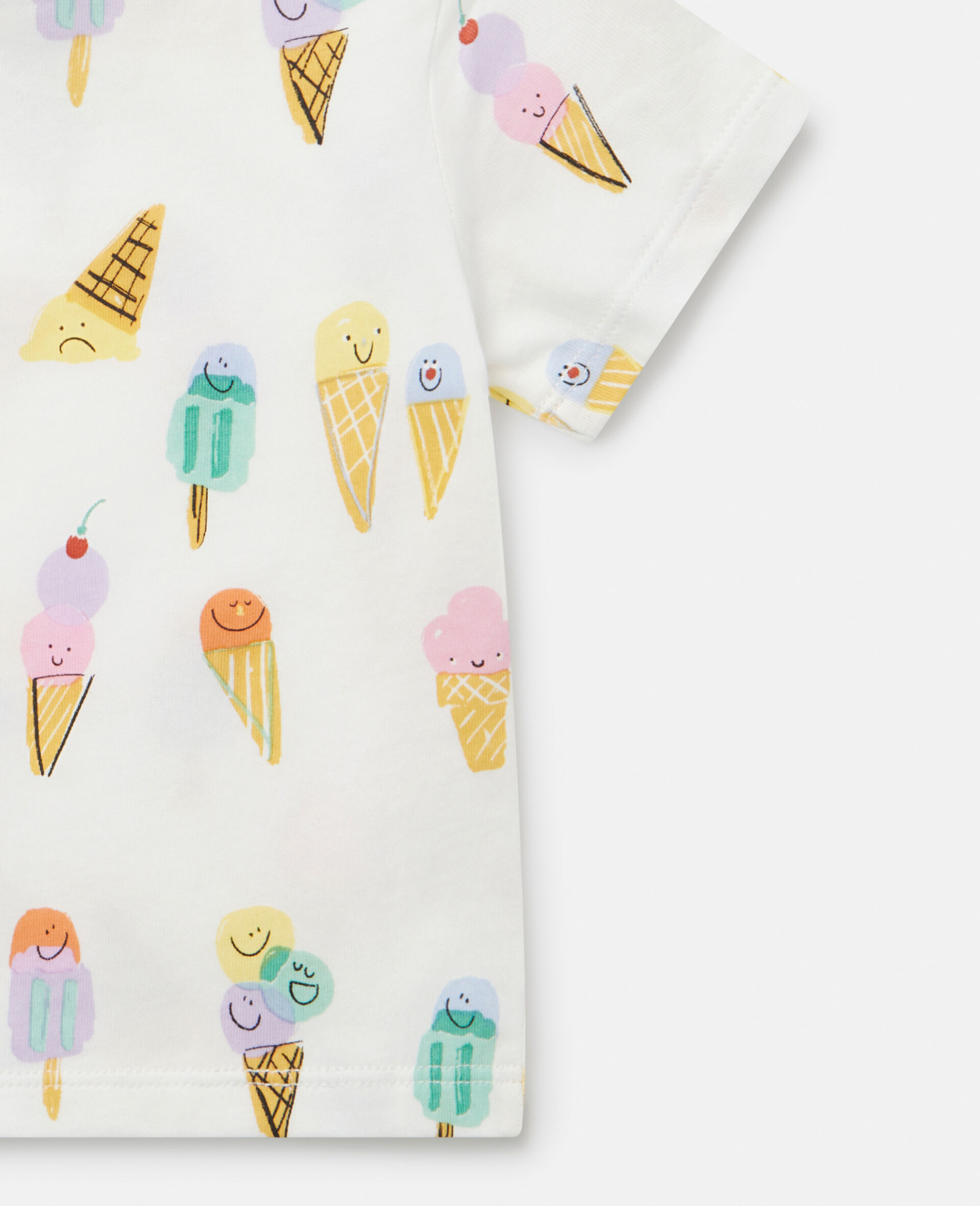 Ice Cream Print T-Shirt-Cream-large image number 3