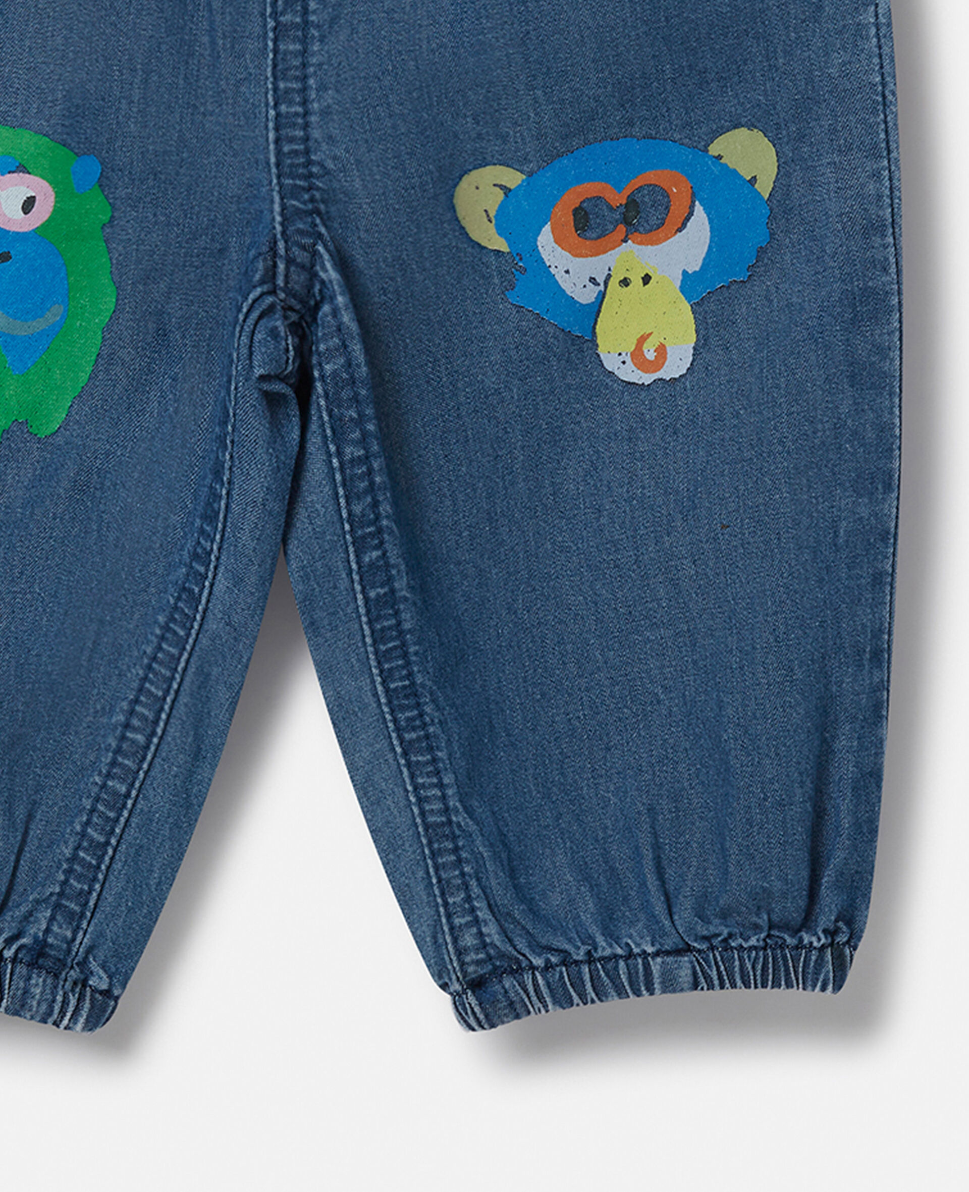 Monkey Knee Patch Chambray Trousers-Green-large image number 1