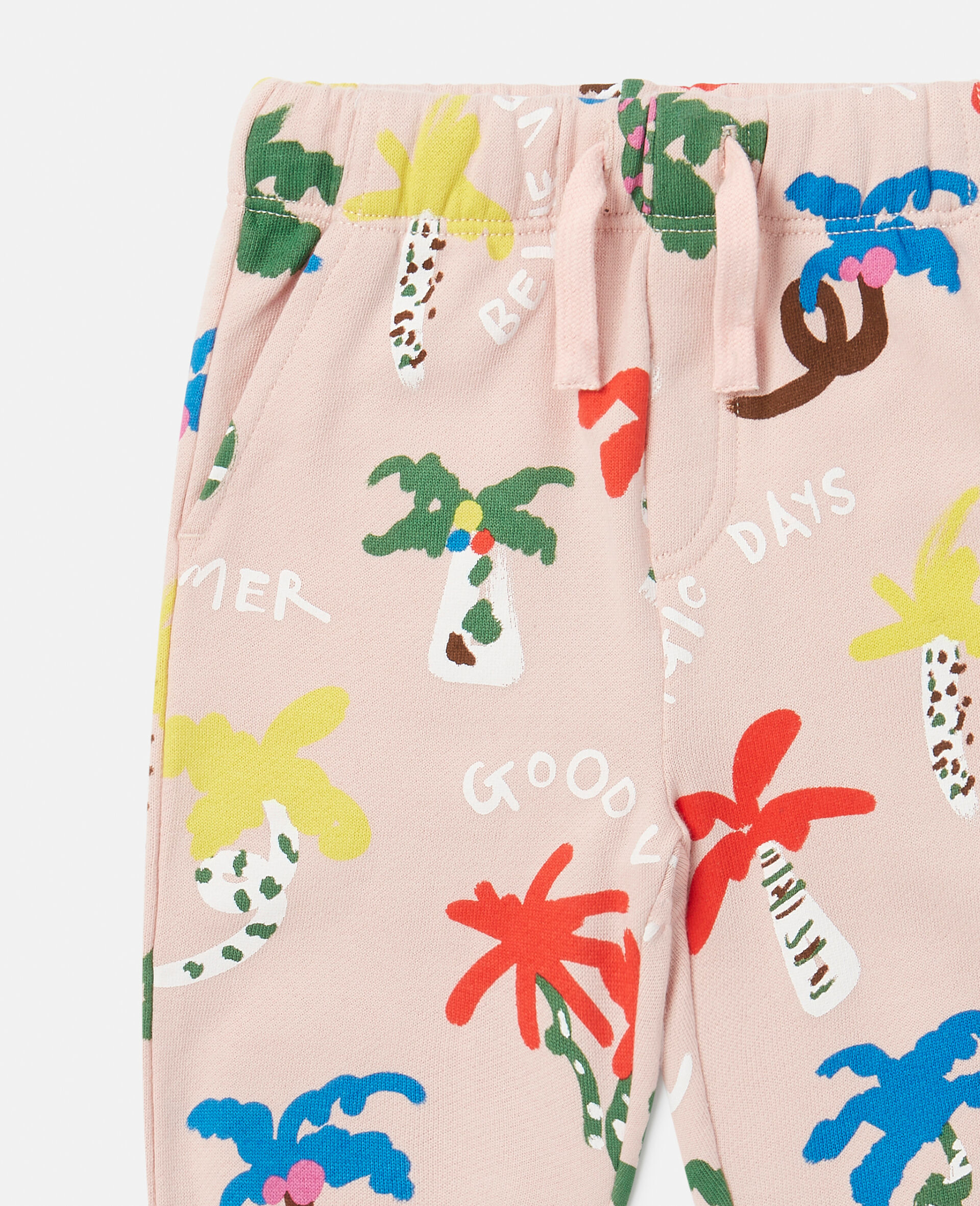 Palm Tree Print Joggers-Pink-large image number 1