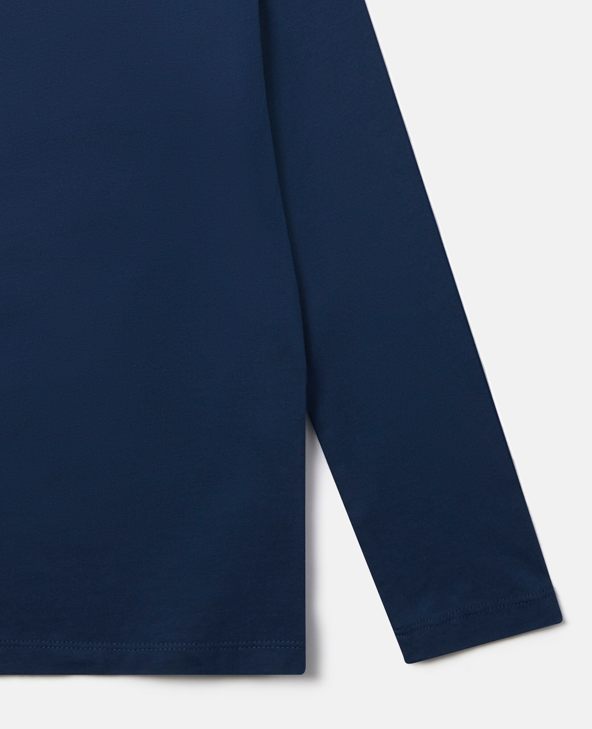 Smiling Flower Motif Long Sleeve T-Shirt-Blue-large Smiling Flower Motif Long Sleeve T-Shirt-Blue-large image number 3