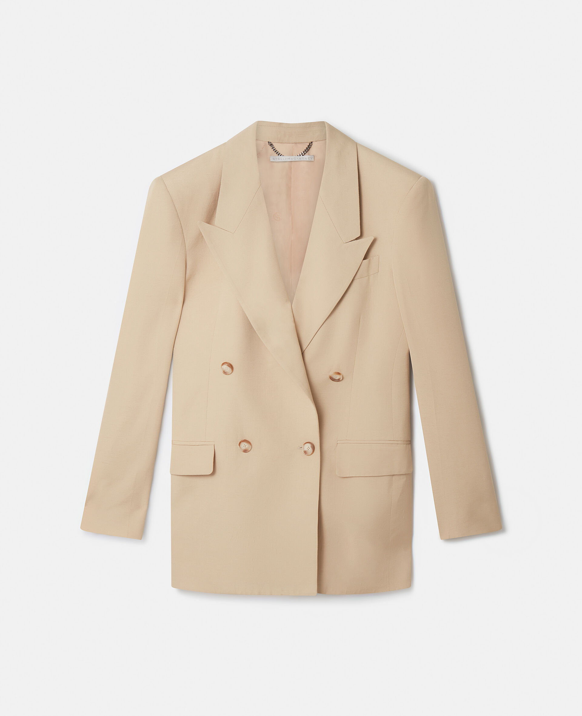 Double-Breasted Blazer-Beige-large image number 0
