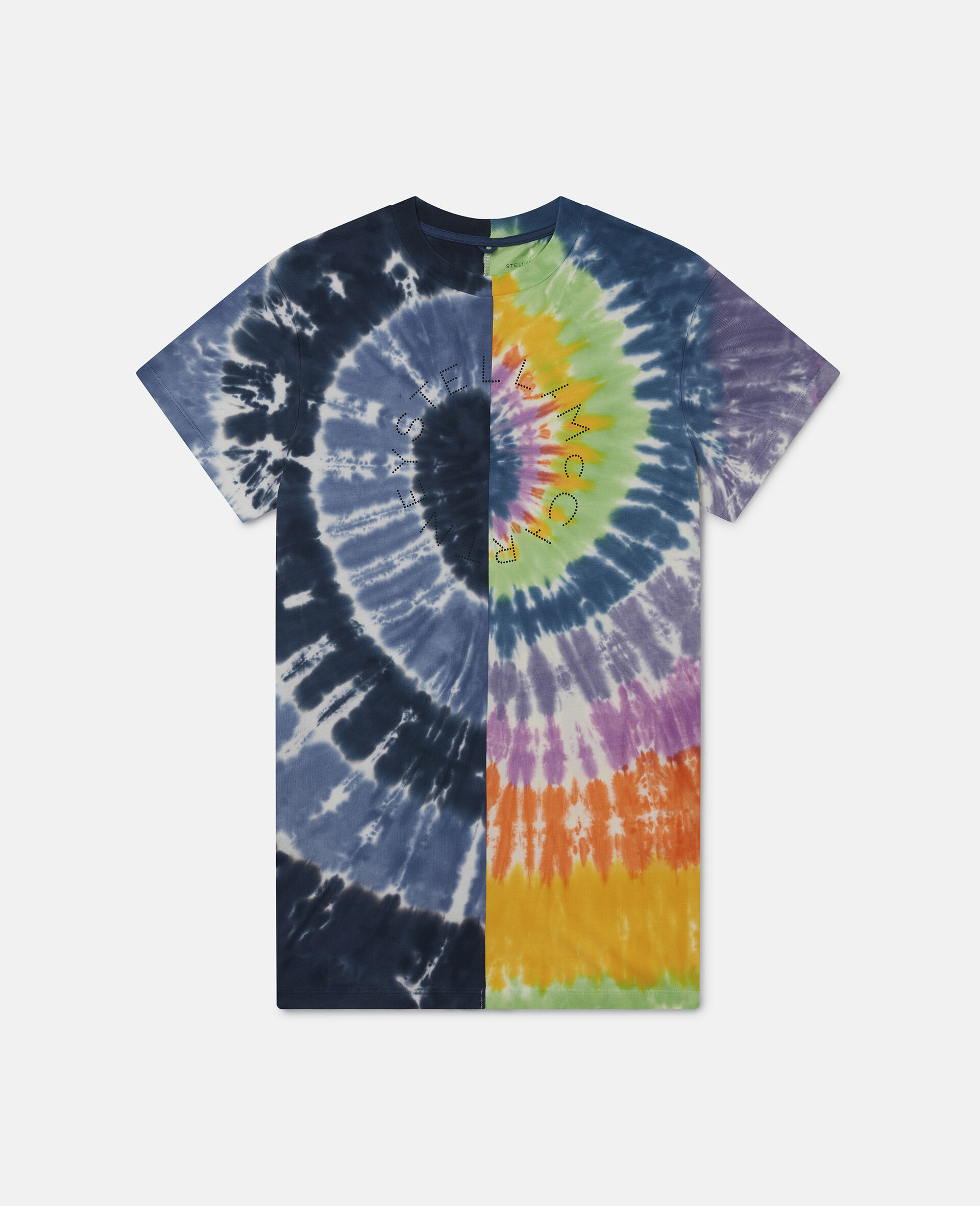 T-Shirt-Kleid mit gebatikter Grafik-Bunt-large image number 0