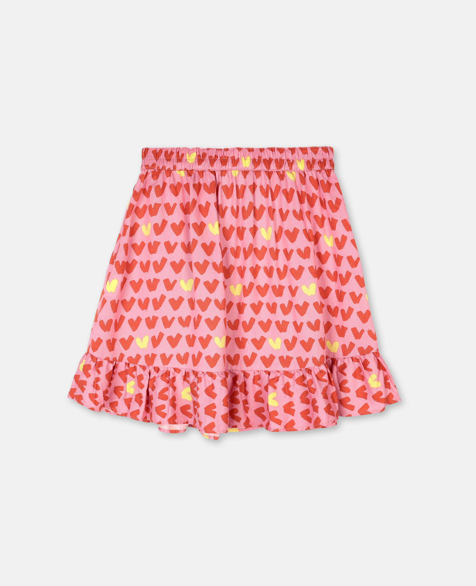 Hearts Viscose Twill Skirt -Pink-large image number 3