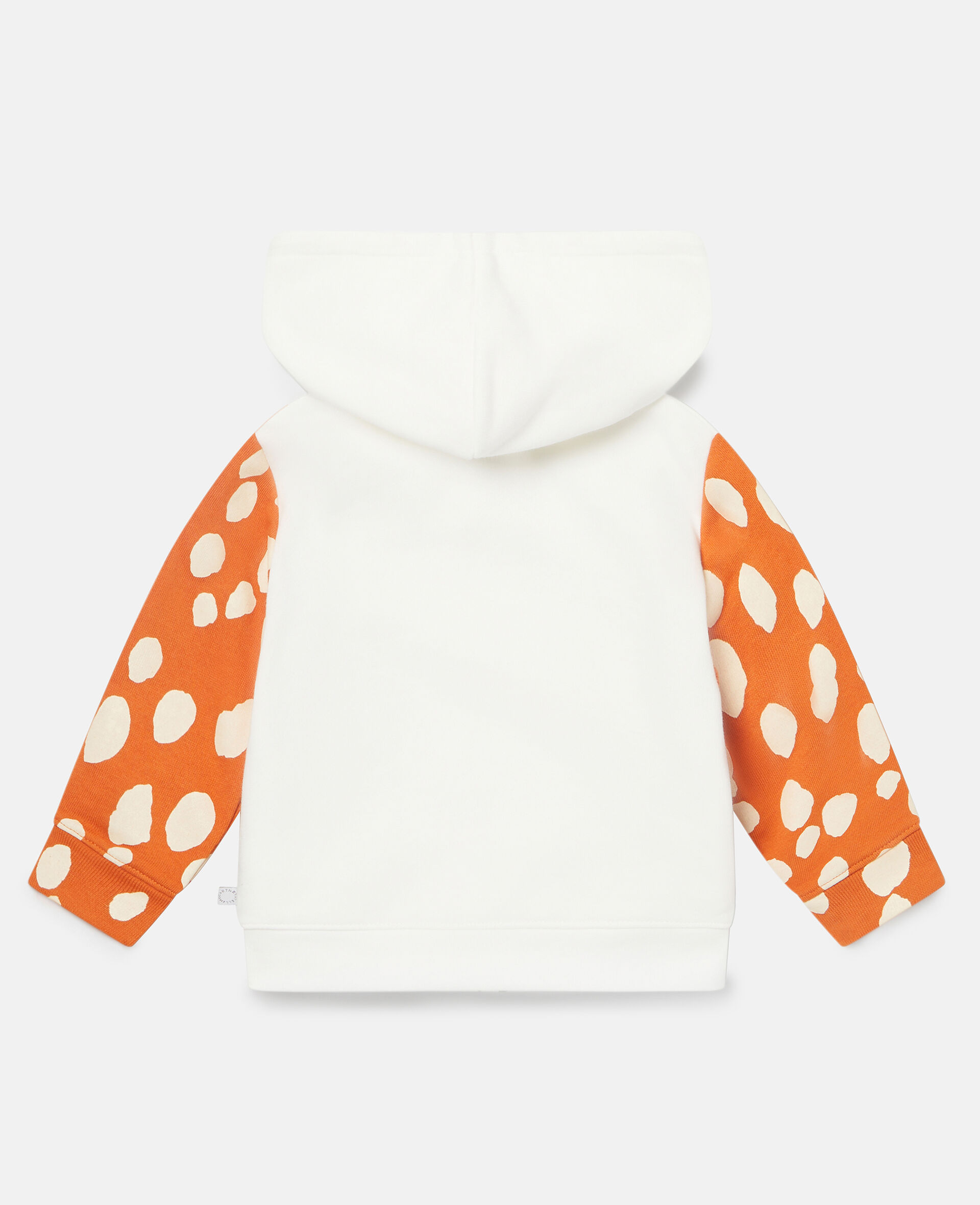 Deer Print Cotton Fleece Zip‑Up Hoodie-White-large image number 2
