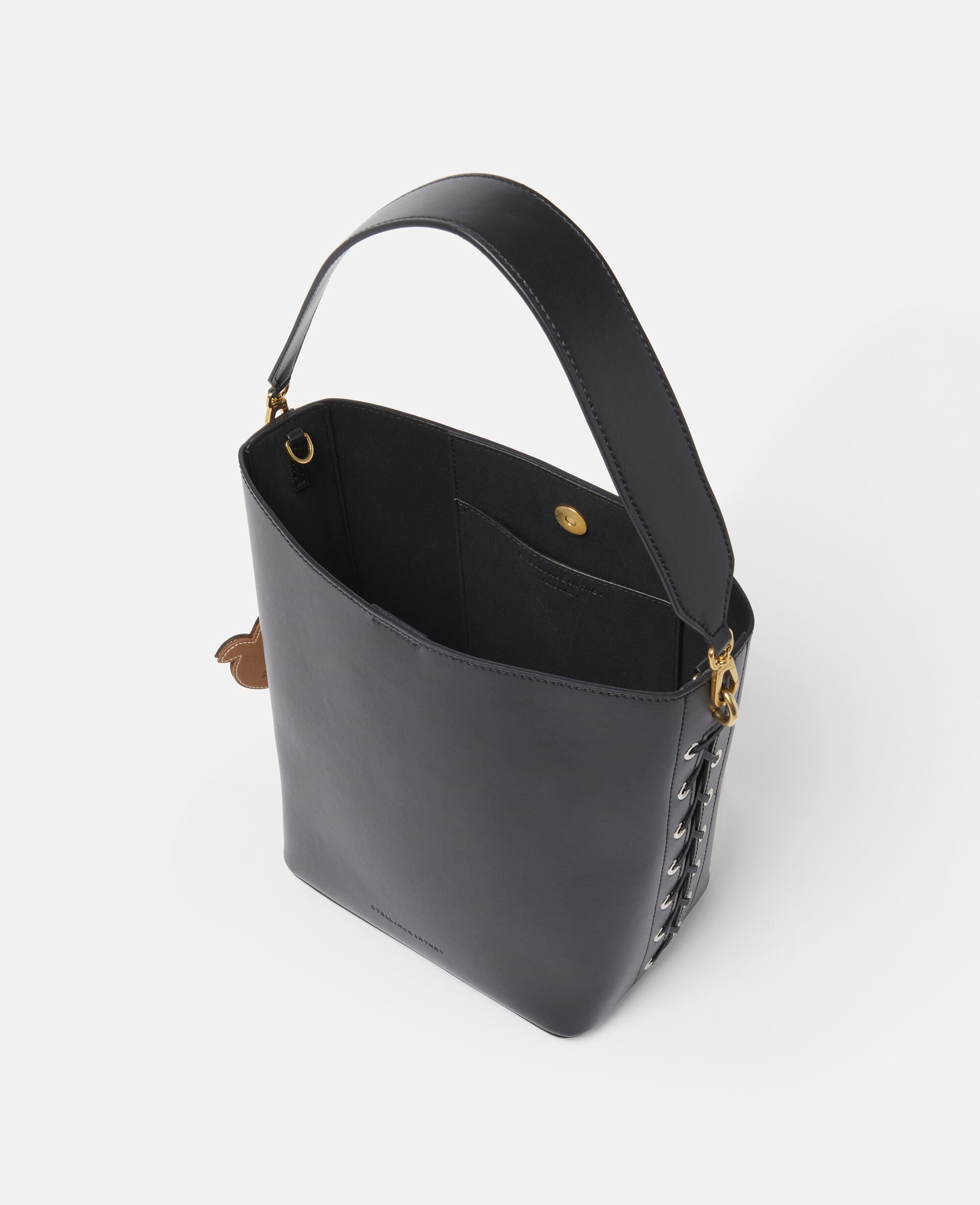Women Pitch black Frayme Bucket Tote Bag | Stella McCartney US Women Pitch black Frayme Bucket Tote Bag | Stella McCartney US