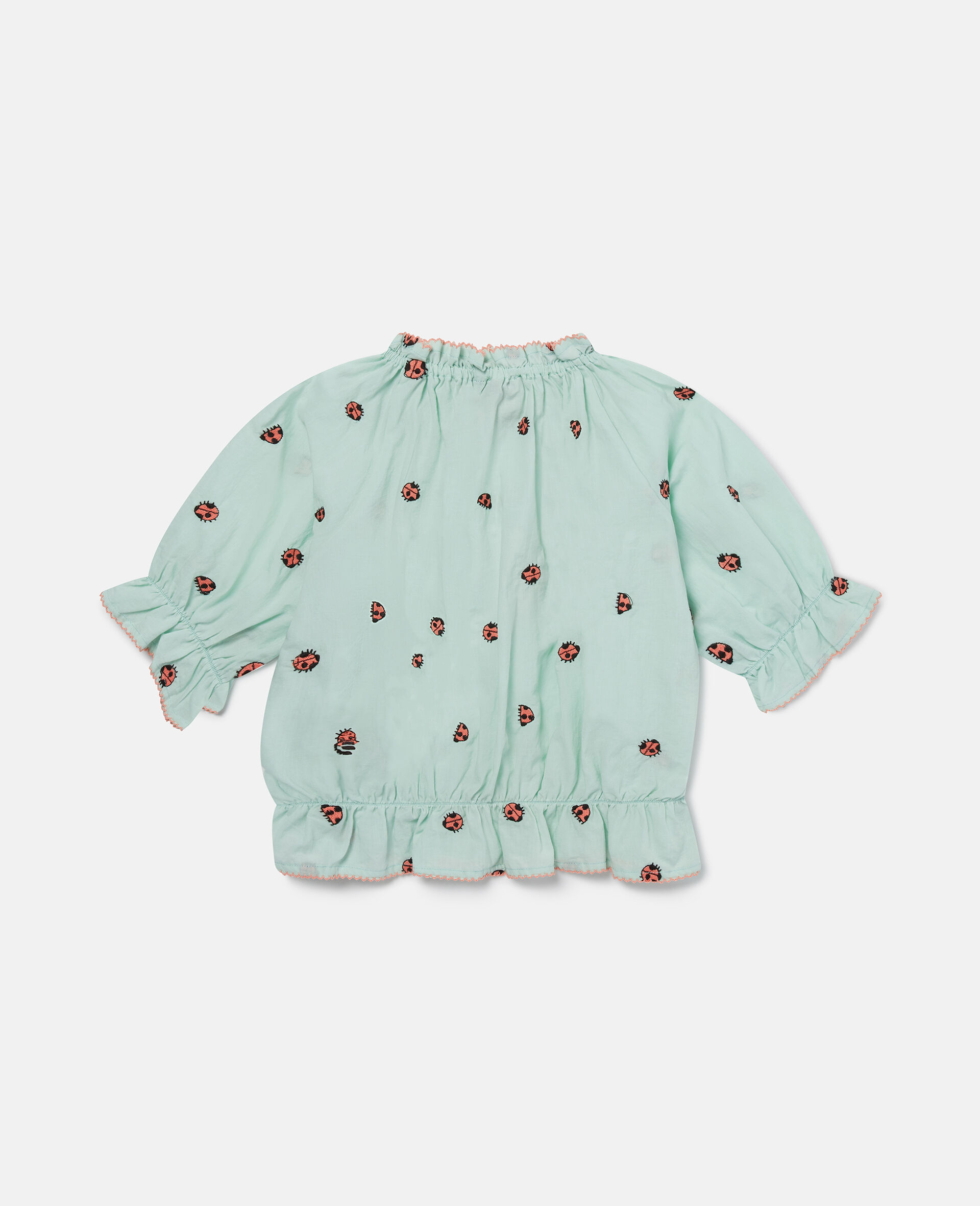 Ladybird Short Sleeve Pleated Trim Top -Green-large image number 2