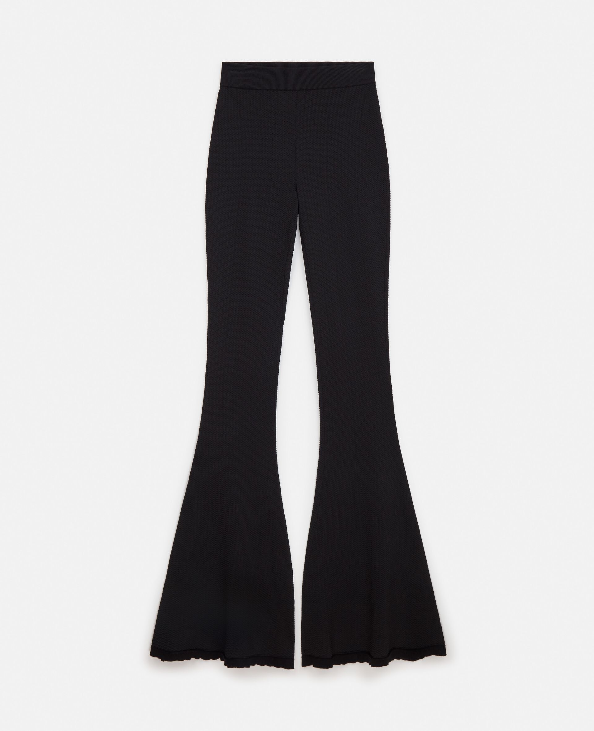 Technical Knit Flared Trousers-Black-large