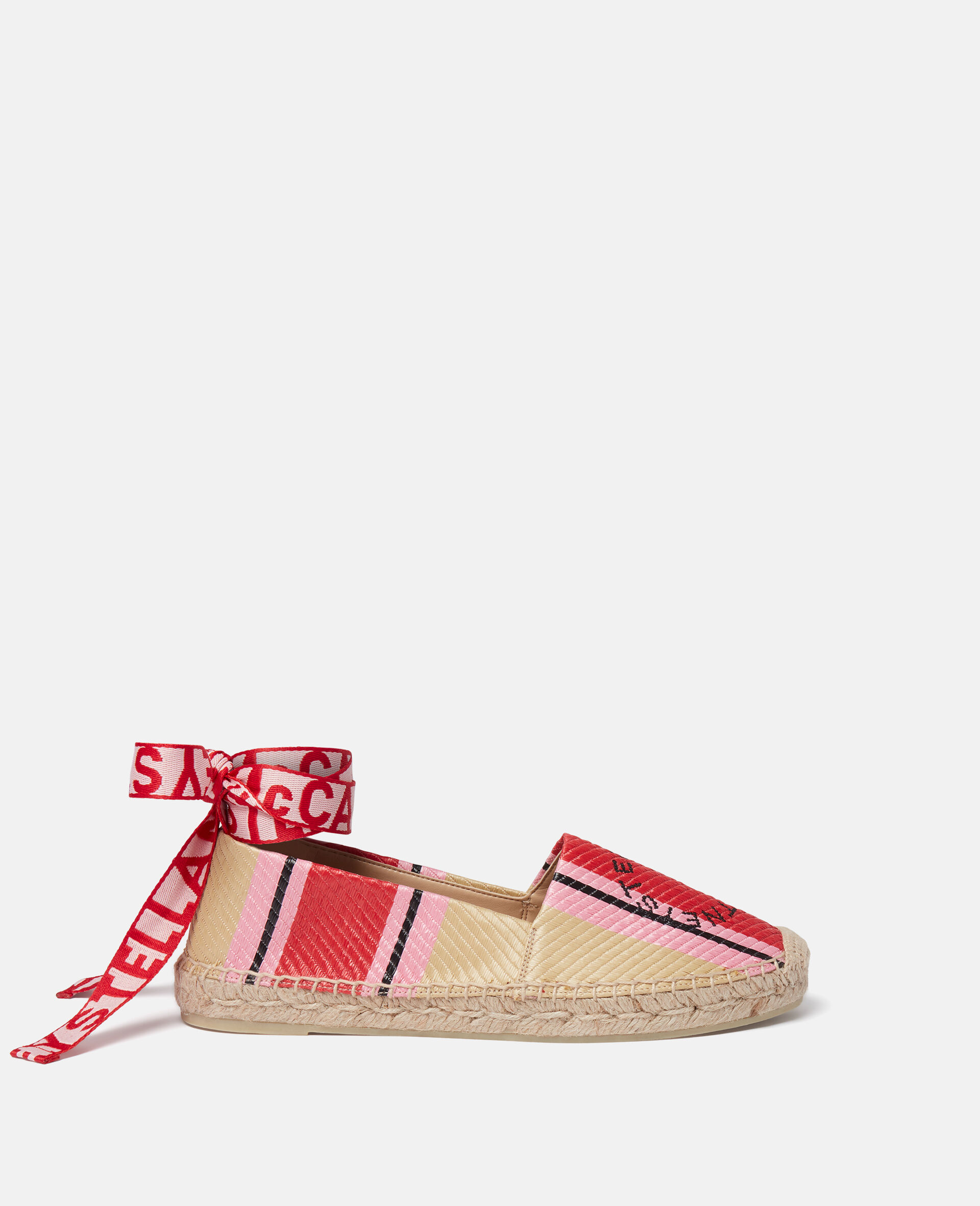 Gaia Striped Raffia Espadrilles-Green-large image number 0