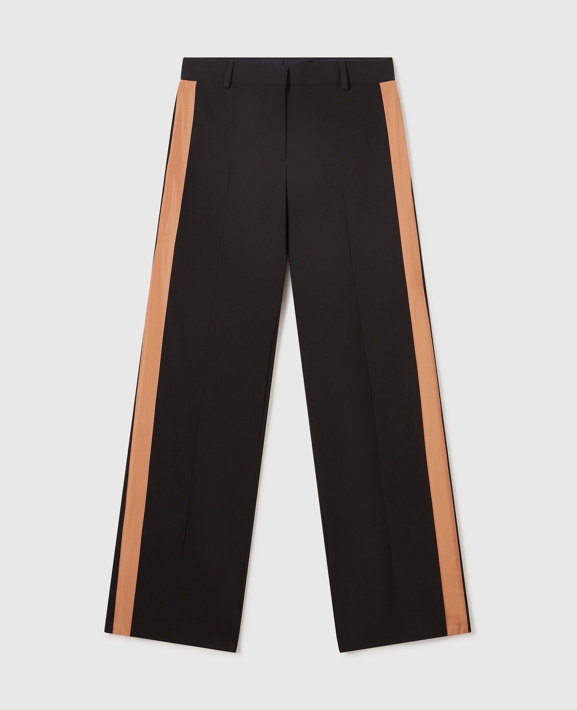 Pleated Wide-Leg Trousers-Black-medium