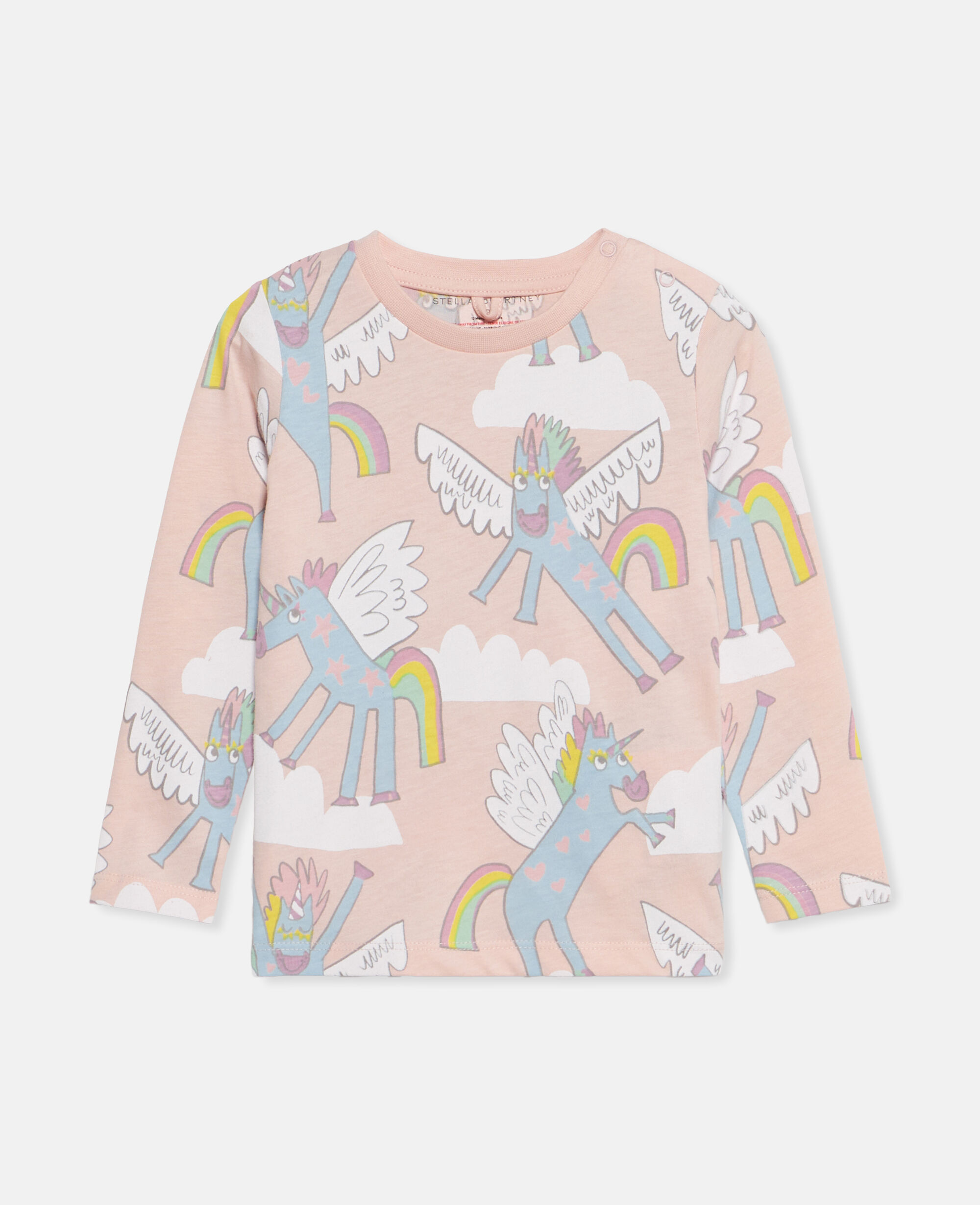 Women Pink Multicolour Rainbow Unicorn Print Sweatshirt Stella