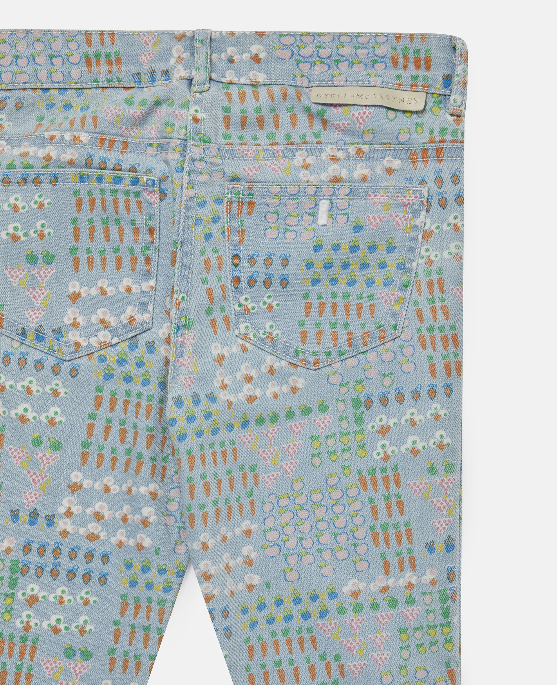 Pantalon en denim motifs jardin -Fantaisie-large image number 2