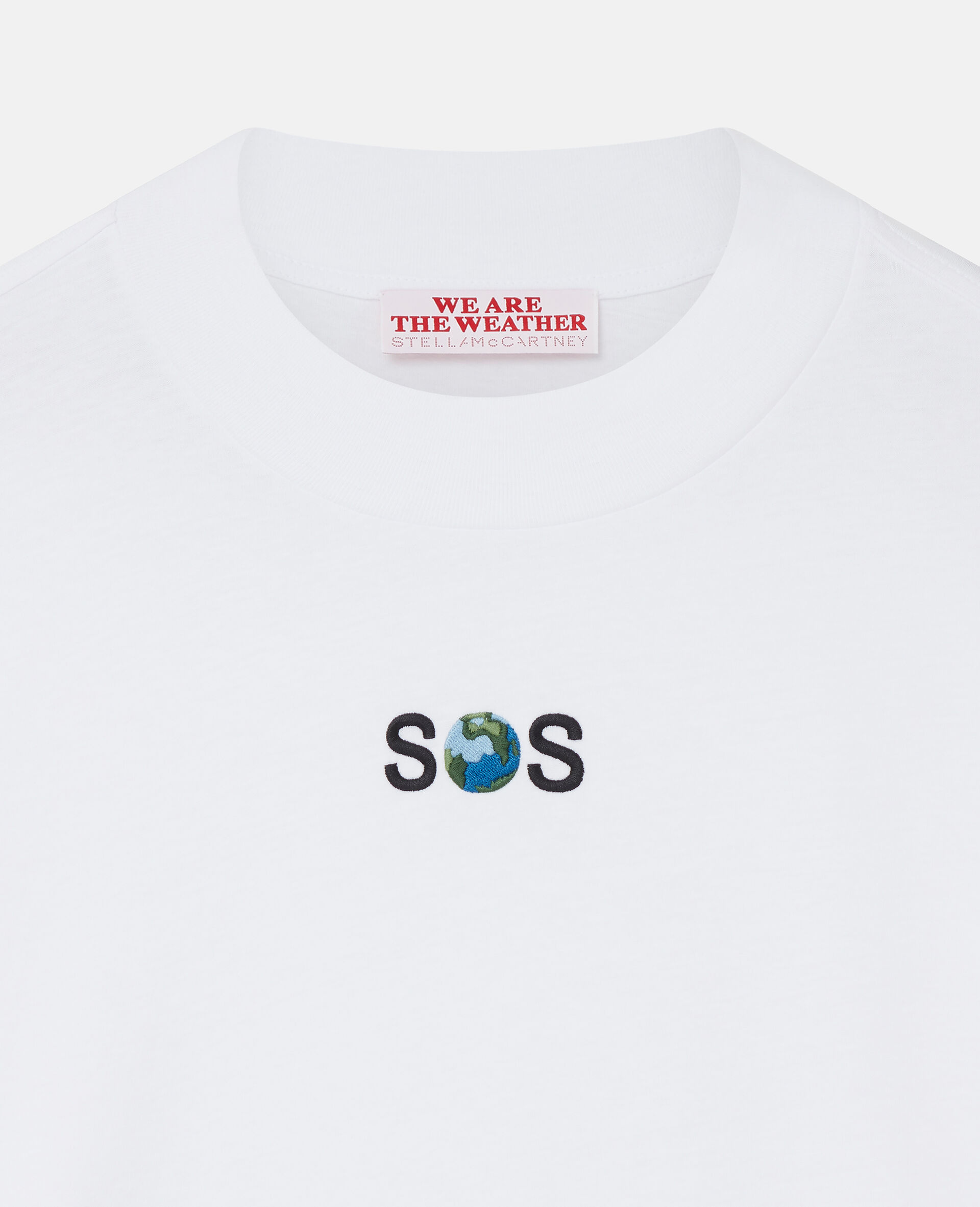 SOS Embroidered Long-Sleeve T-Shirt-Weiß-large image number 2