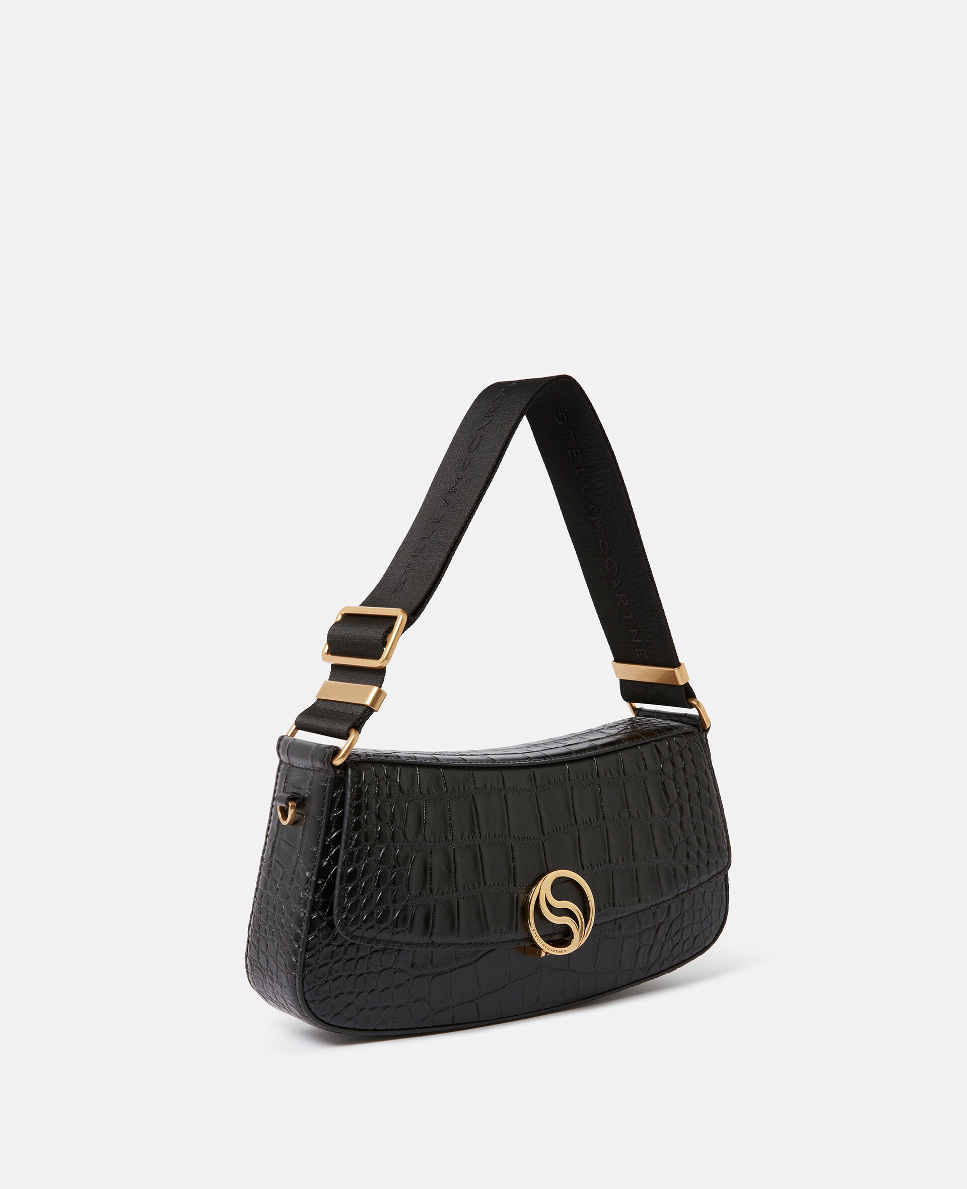 S-Wave Croc-Effect Embossed Shoulder Bag-Multicolour-large image number 2