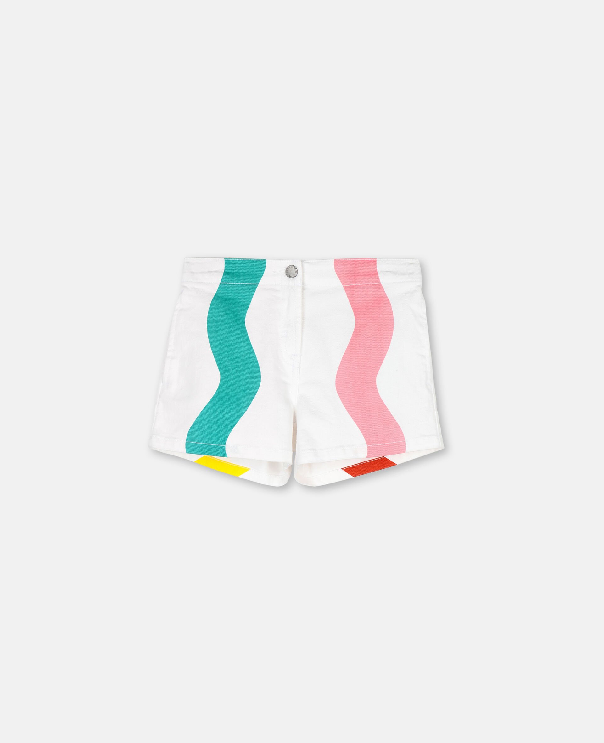 Kids Pure White Swiggle Denim Shorts | Stella McCartney US