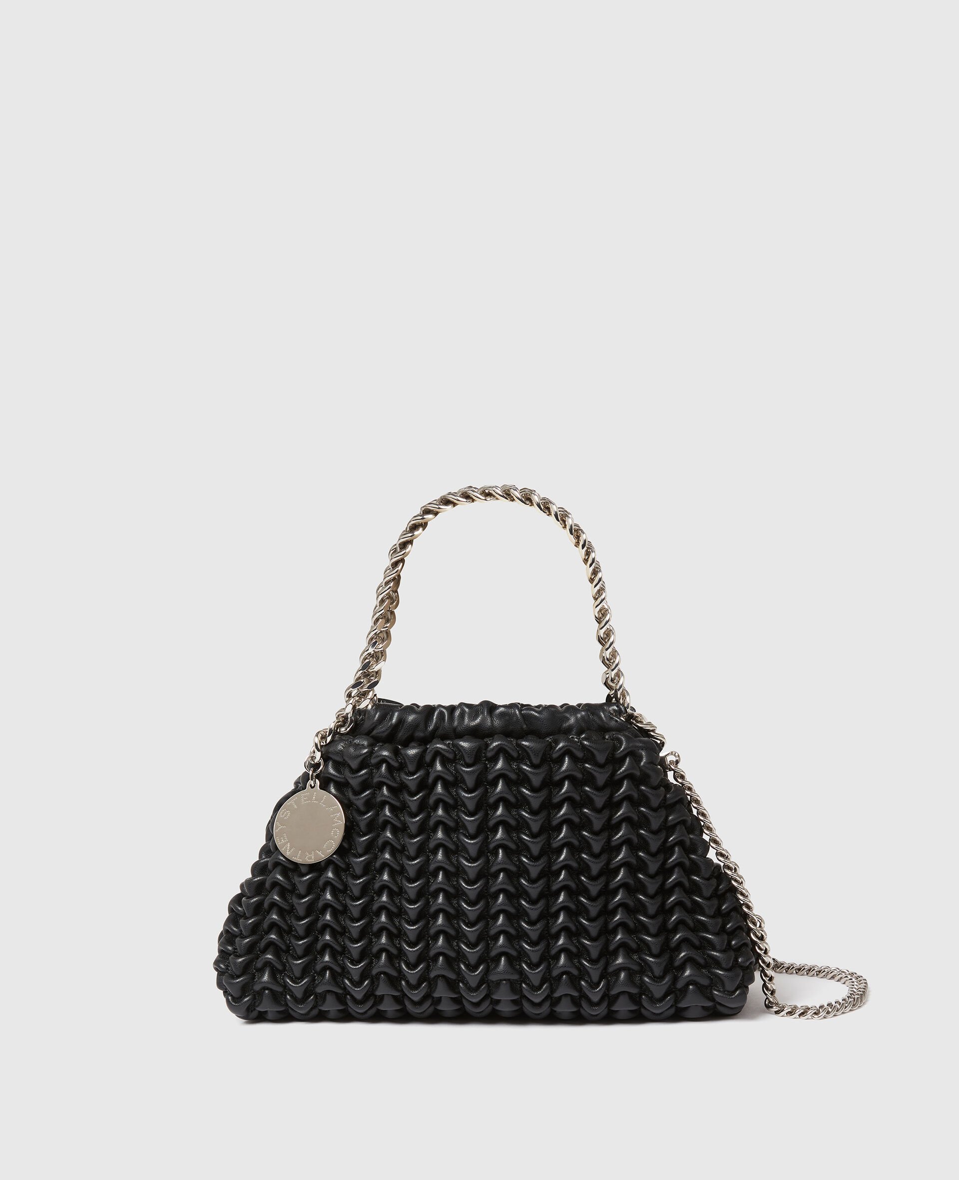 Falabella Popcorn Drawstring Crossbody Bag-Black-medium