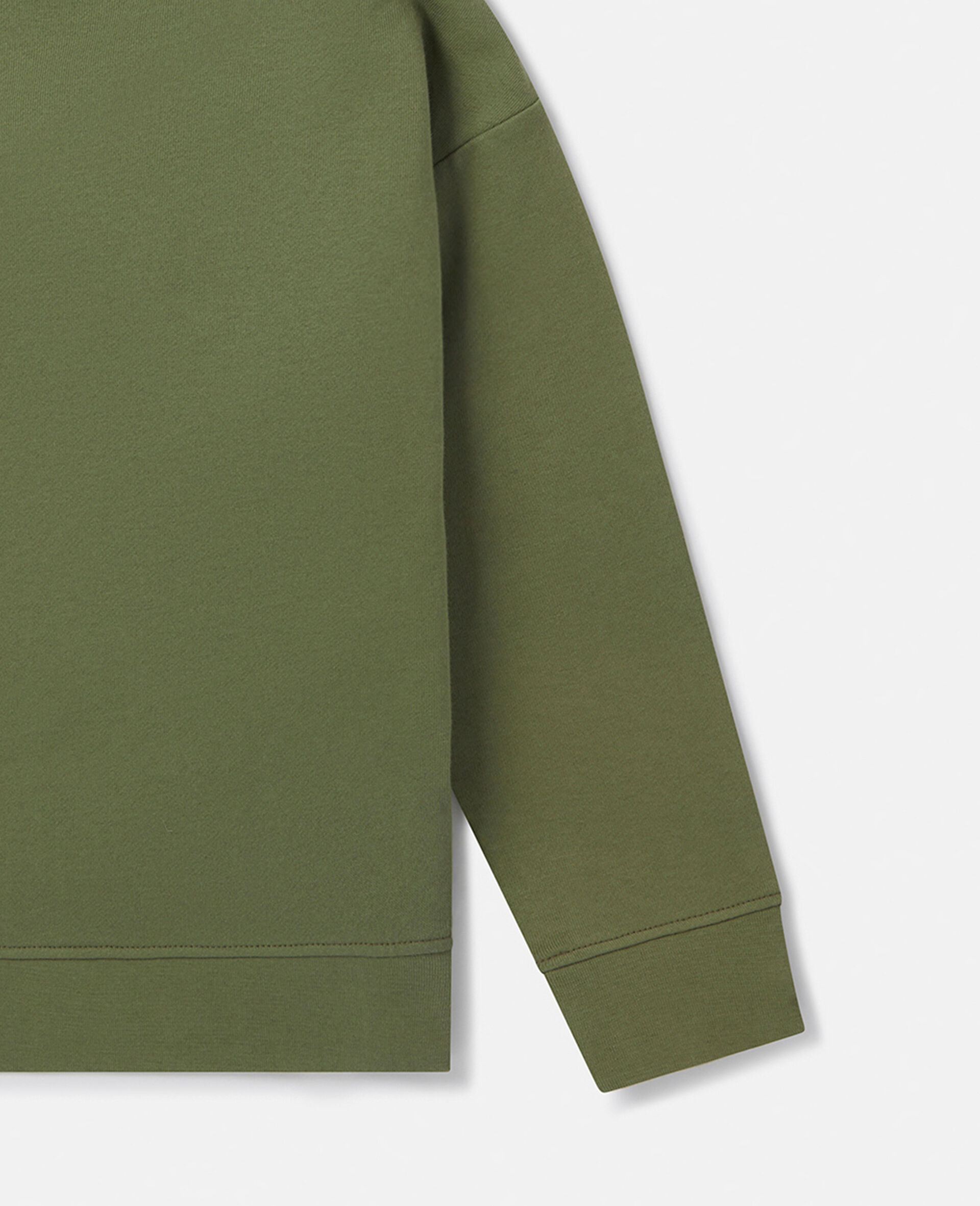 Circular Logo Embroidery Sweatshirt-Green-large image number 3