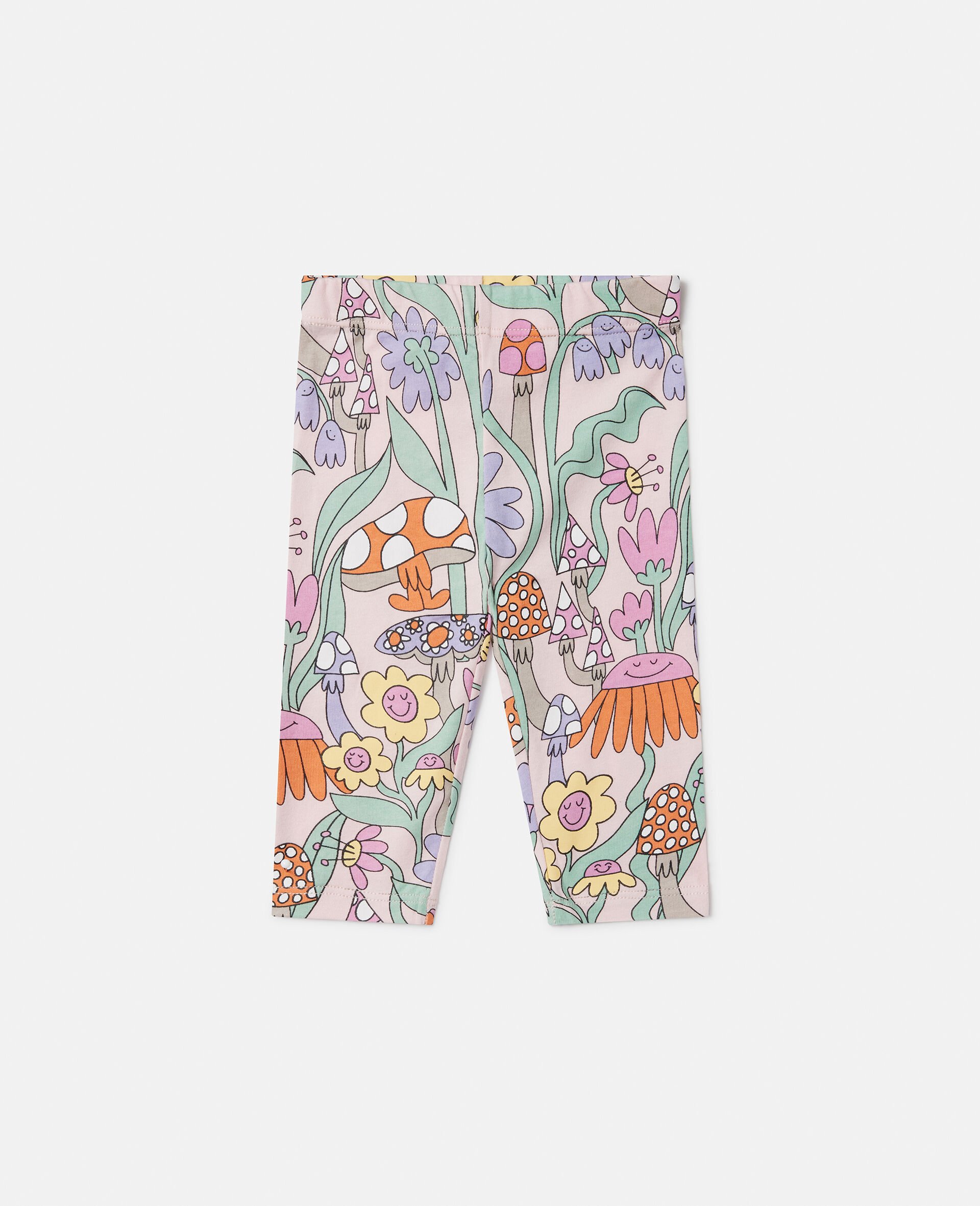 Woodland Print  Elasticated Leggings-Pink-medium