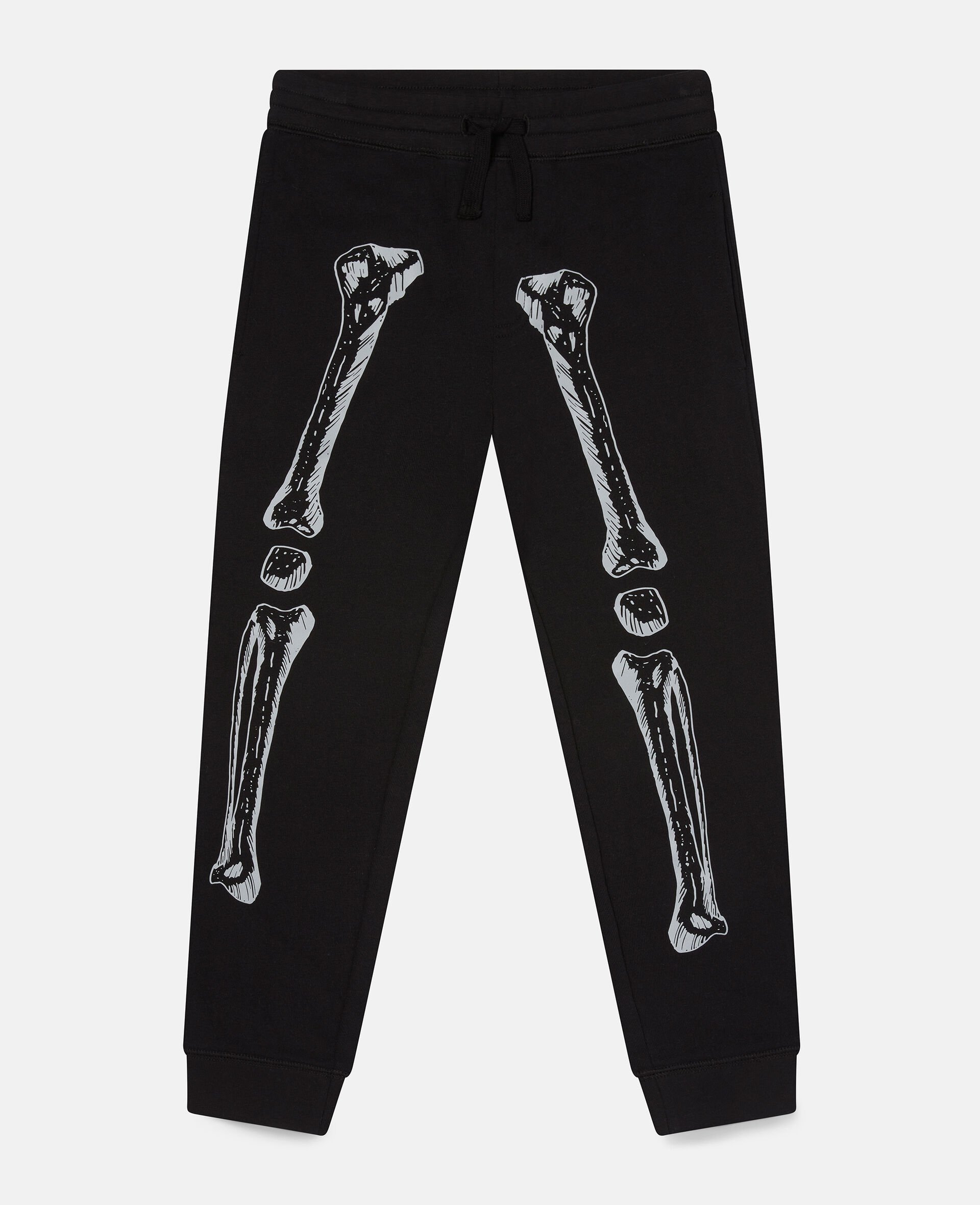 Halloween Reflective Skeleton Print Cotton Joggers-Black-large image number 0