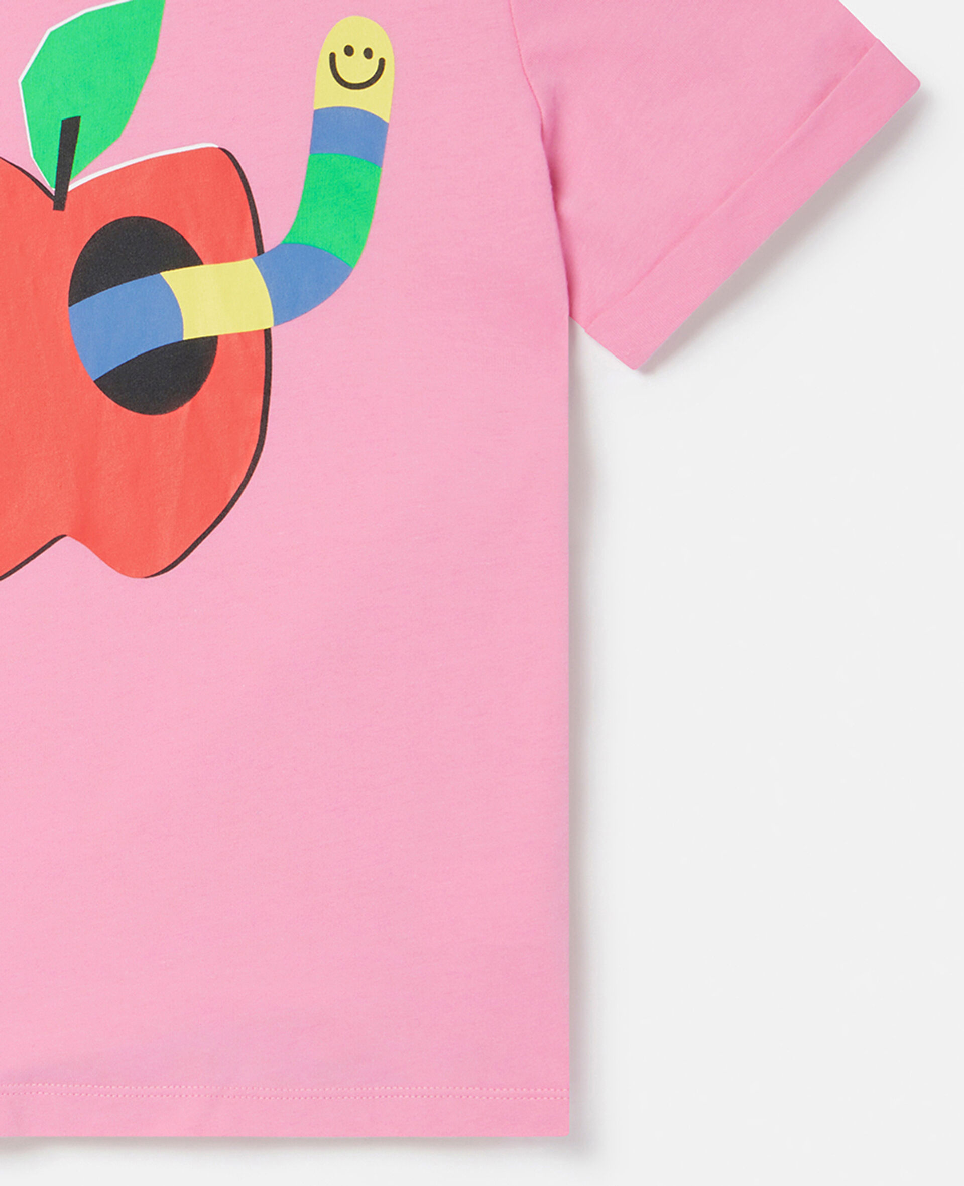 Apple Print Cotton T‐Shirt-Pink-large image number 1
