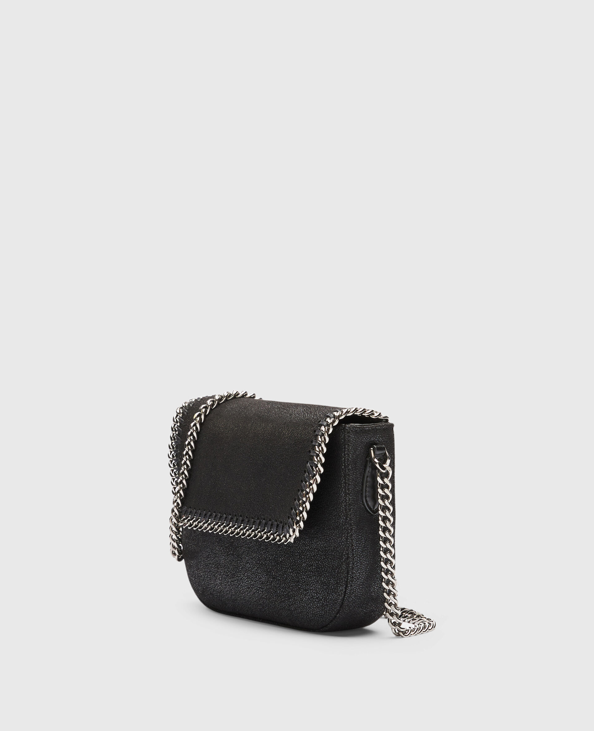 Borsa a Tracolla con Patta Falabella-Nero-medium