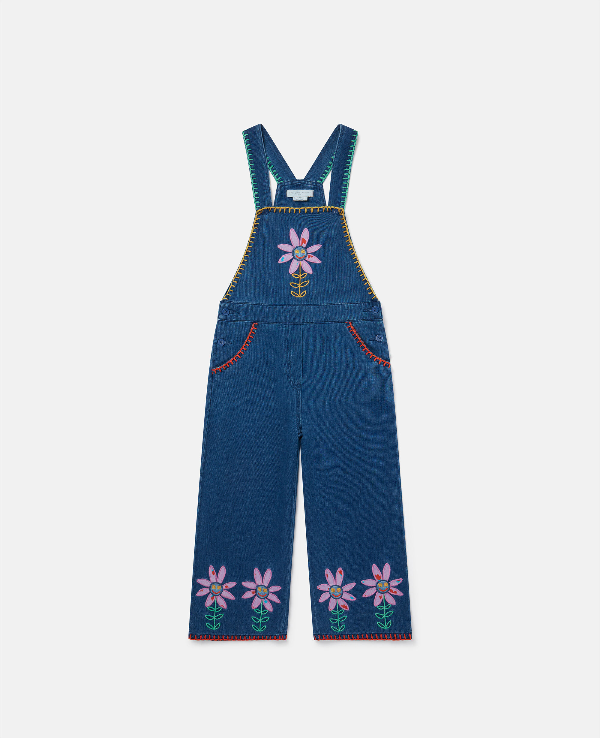 Salopette jeans outlet con fiori