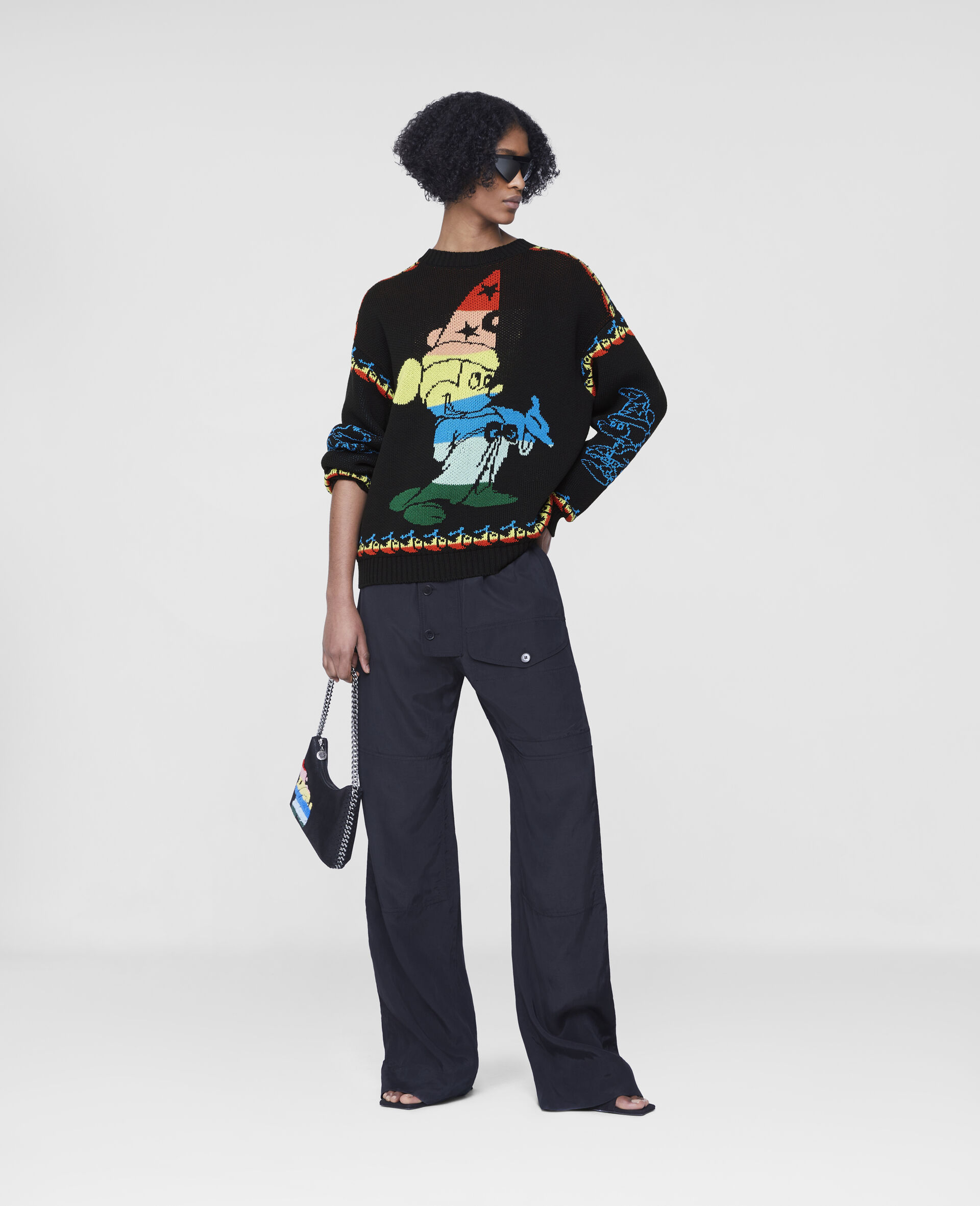 Fantasia Rainbow Mickey Knit Sweater-Black-large image number 1
