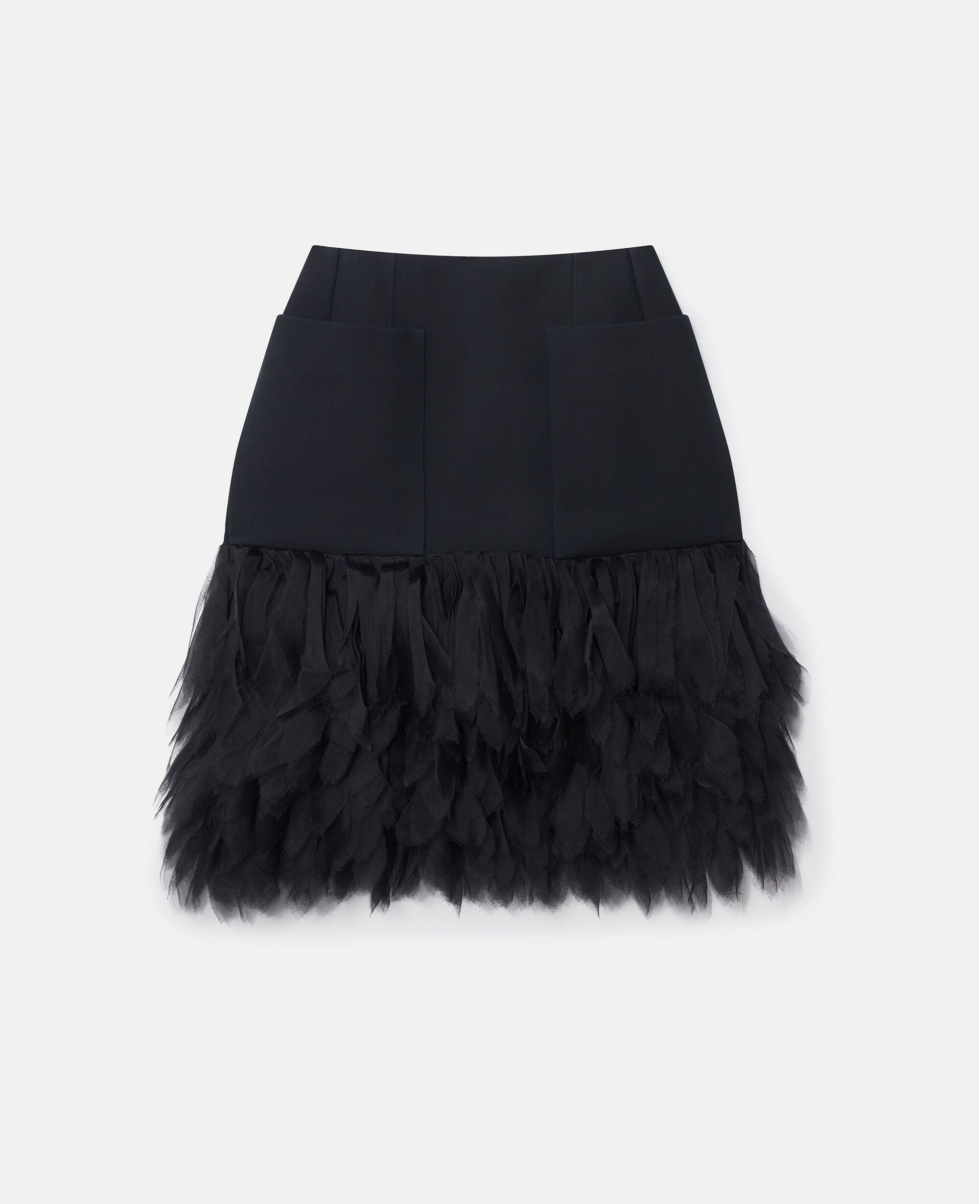 Gonna Midi a Vita Alta con Piume Nero mezzanotte da Women Stella McCartney IT