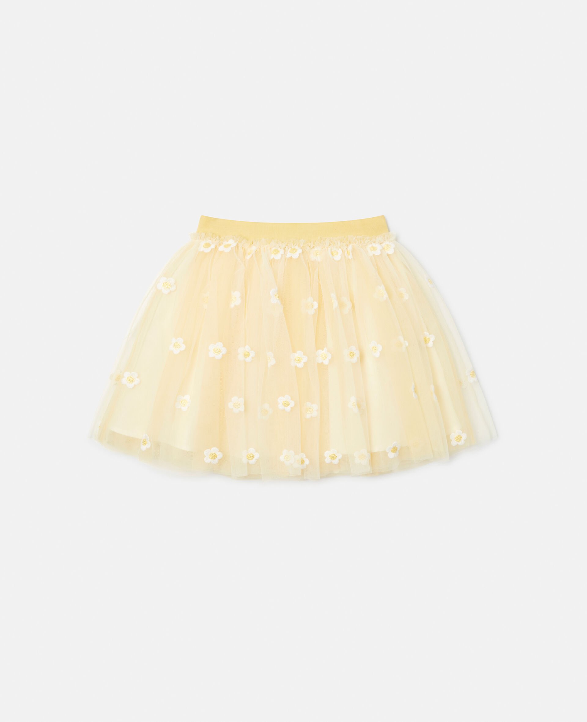 Daisy Embroidery Tulle Skirt-Yellow-large image number 0
