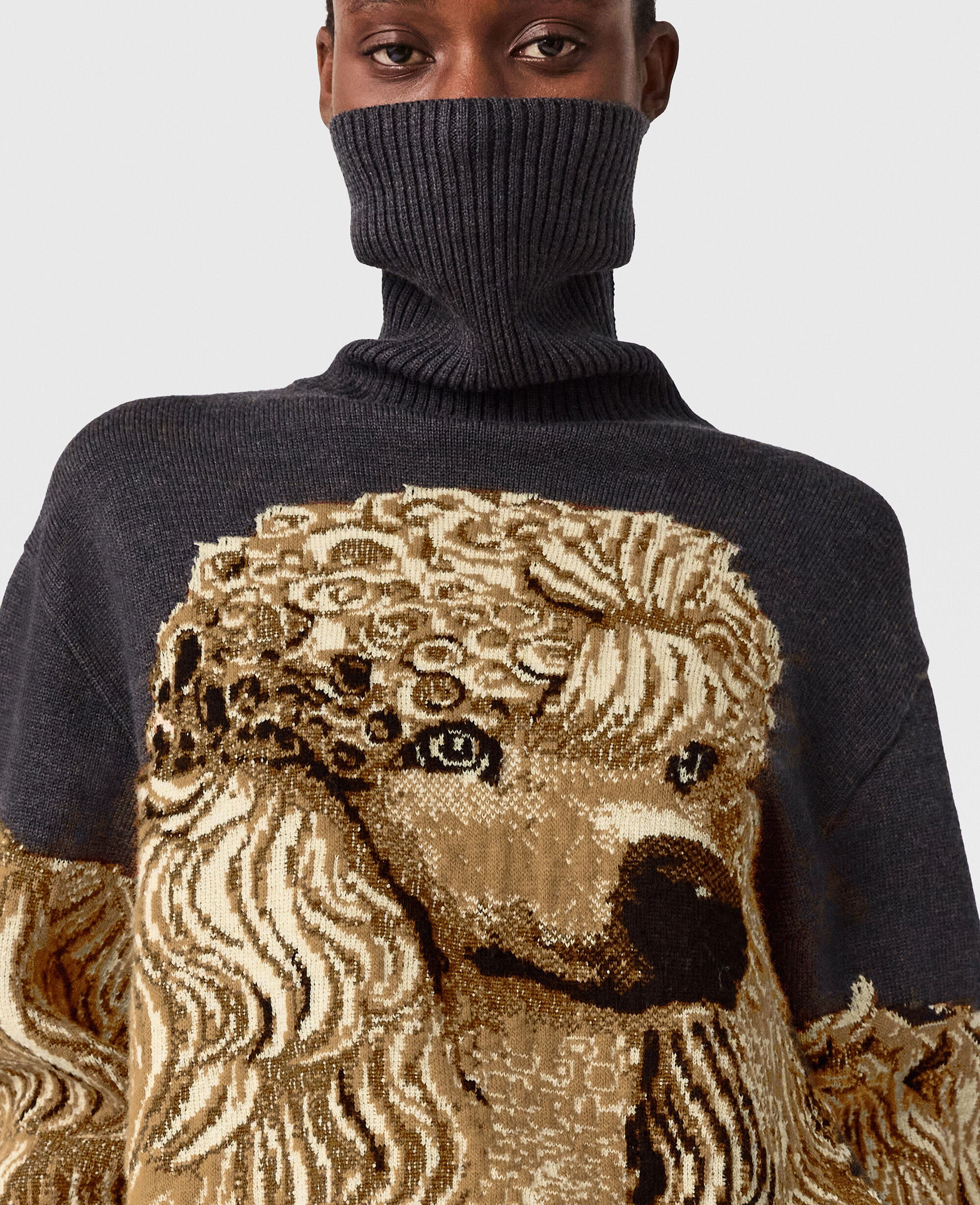Women Dark Grey melange Jeff Koons Poodle Jumper | Stella McCartney US