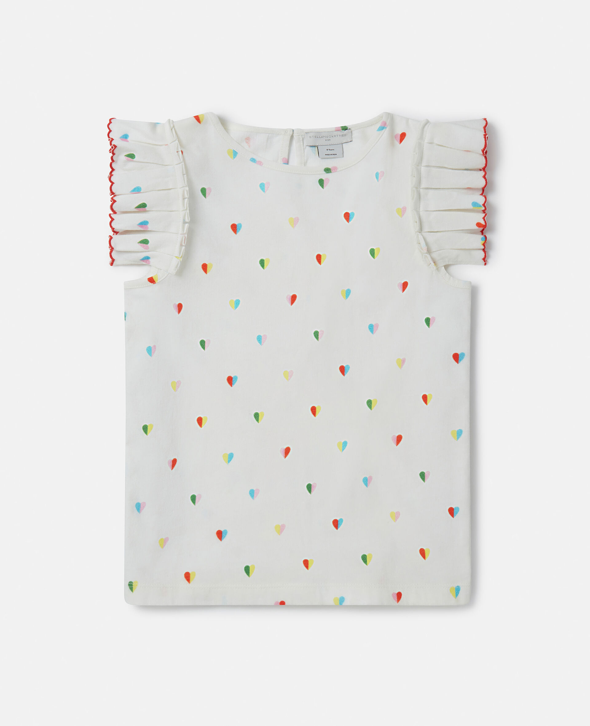 Heart Print T-Shirt Dress-White-large image number 0