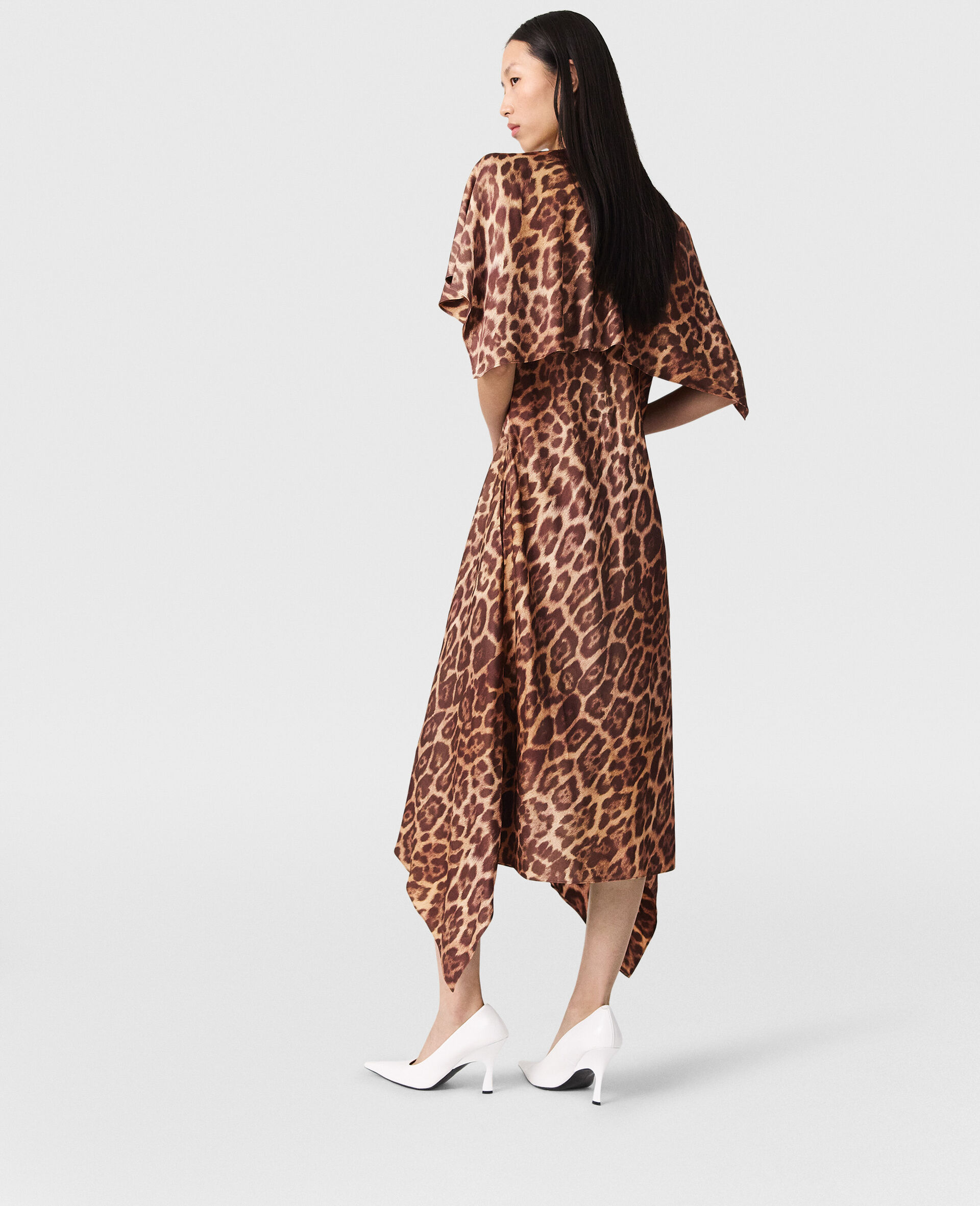 Leopard Shawl Maxi Dress-Brown-large image number 3