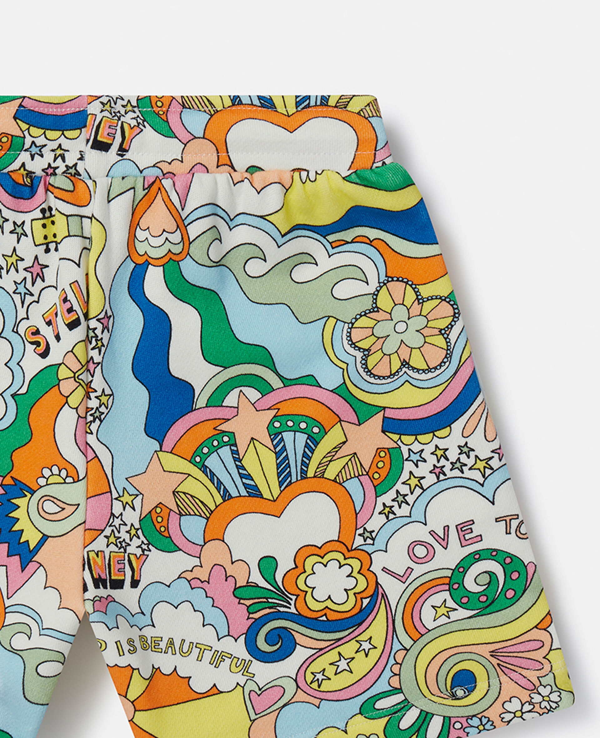 'Love to Dream' Print Sweat Shorts-White-large image number 3