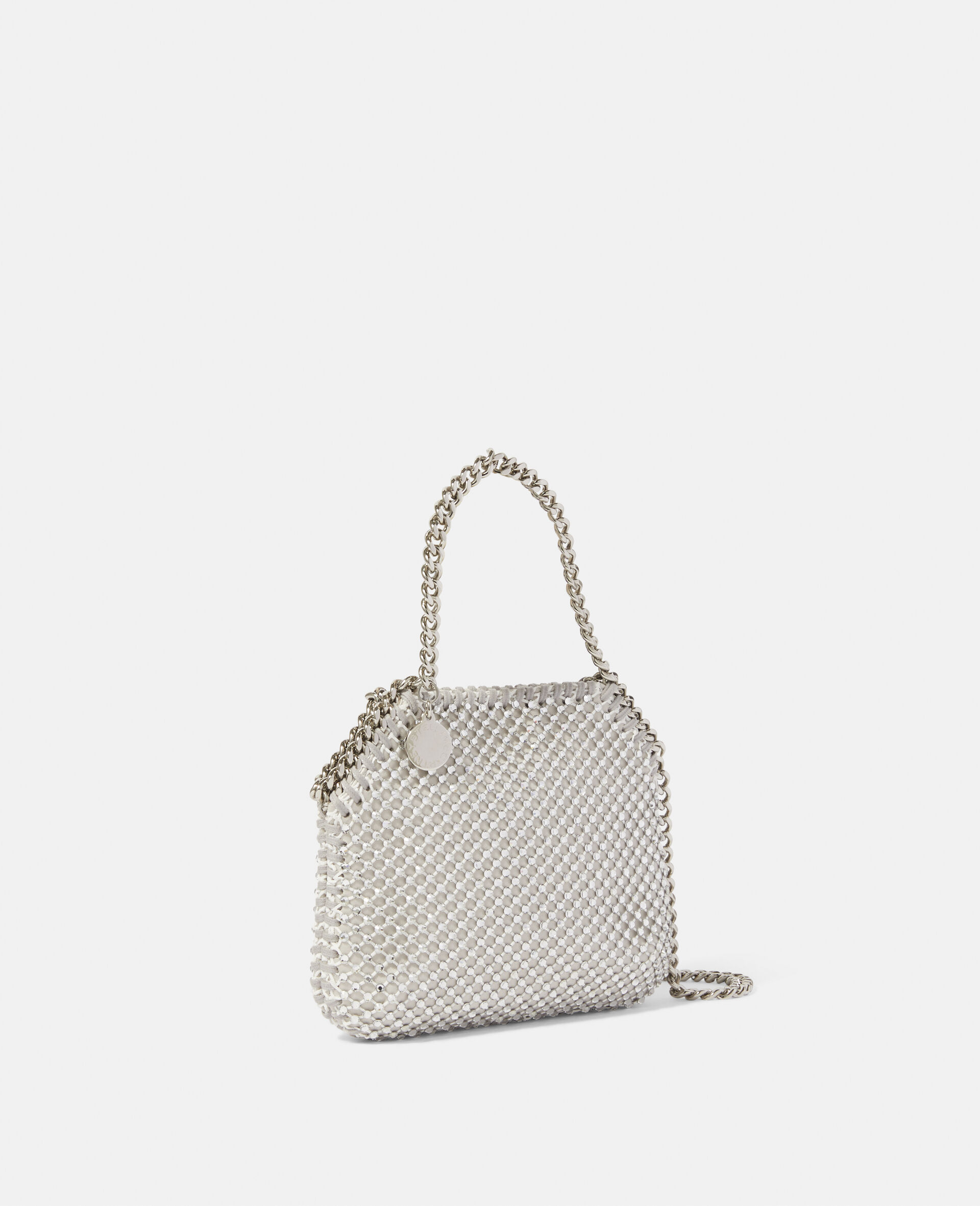 Falabella Crystal Mesh Mini Tote Bag-Grey-large image number 4