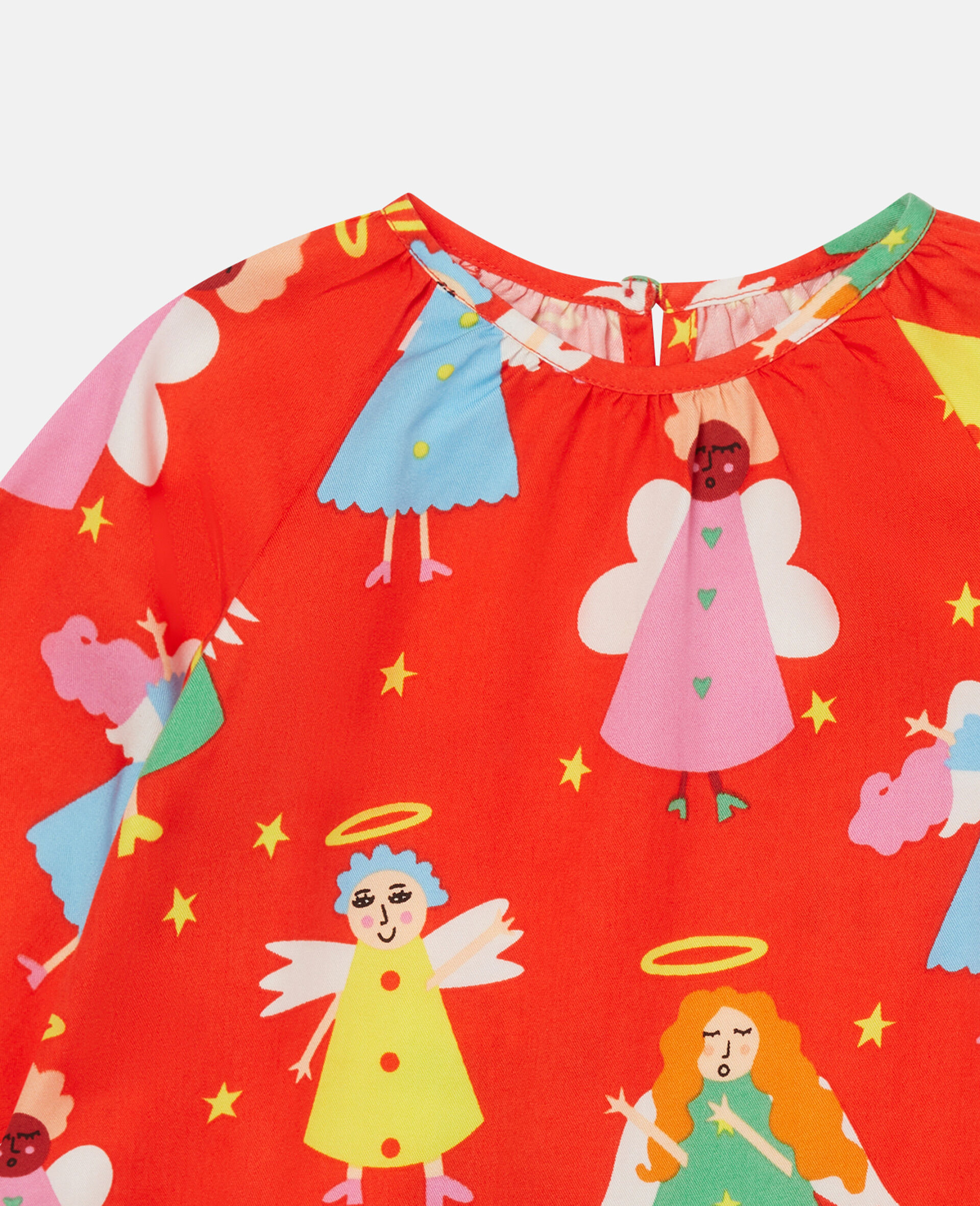 Robe et jupe culotte a imprime ange de Noel-Rouge-large image number 1