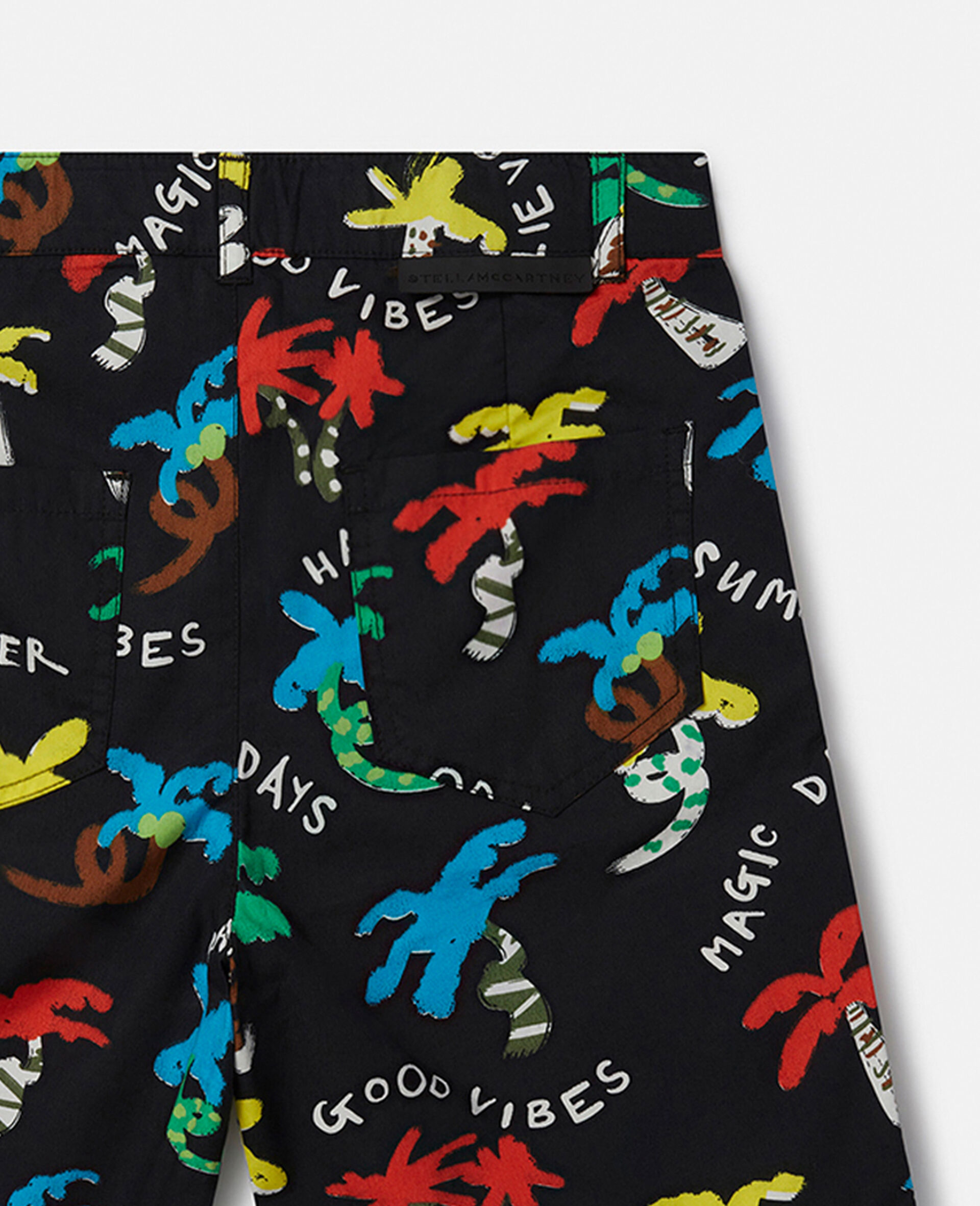 Good Vibes Palm Print Shorts-Multicoloured-large image number 3