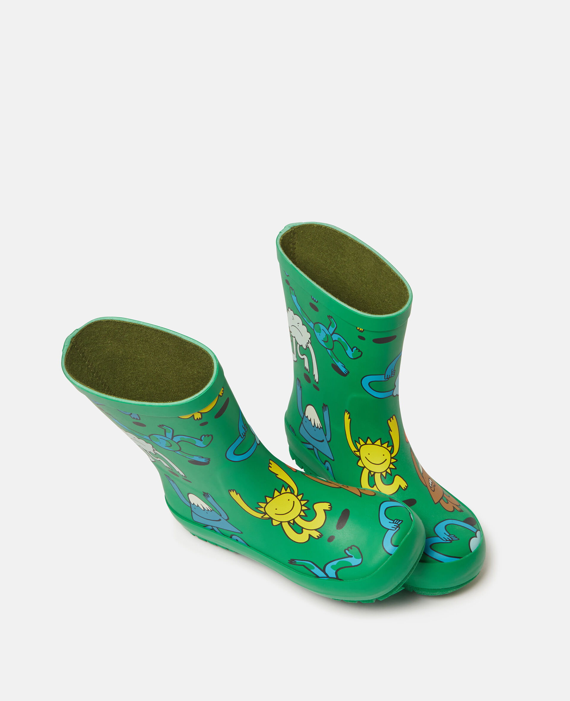 Earth Friends Graphic Wellies-Green-large image number 3