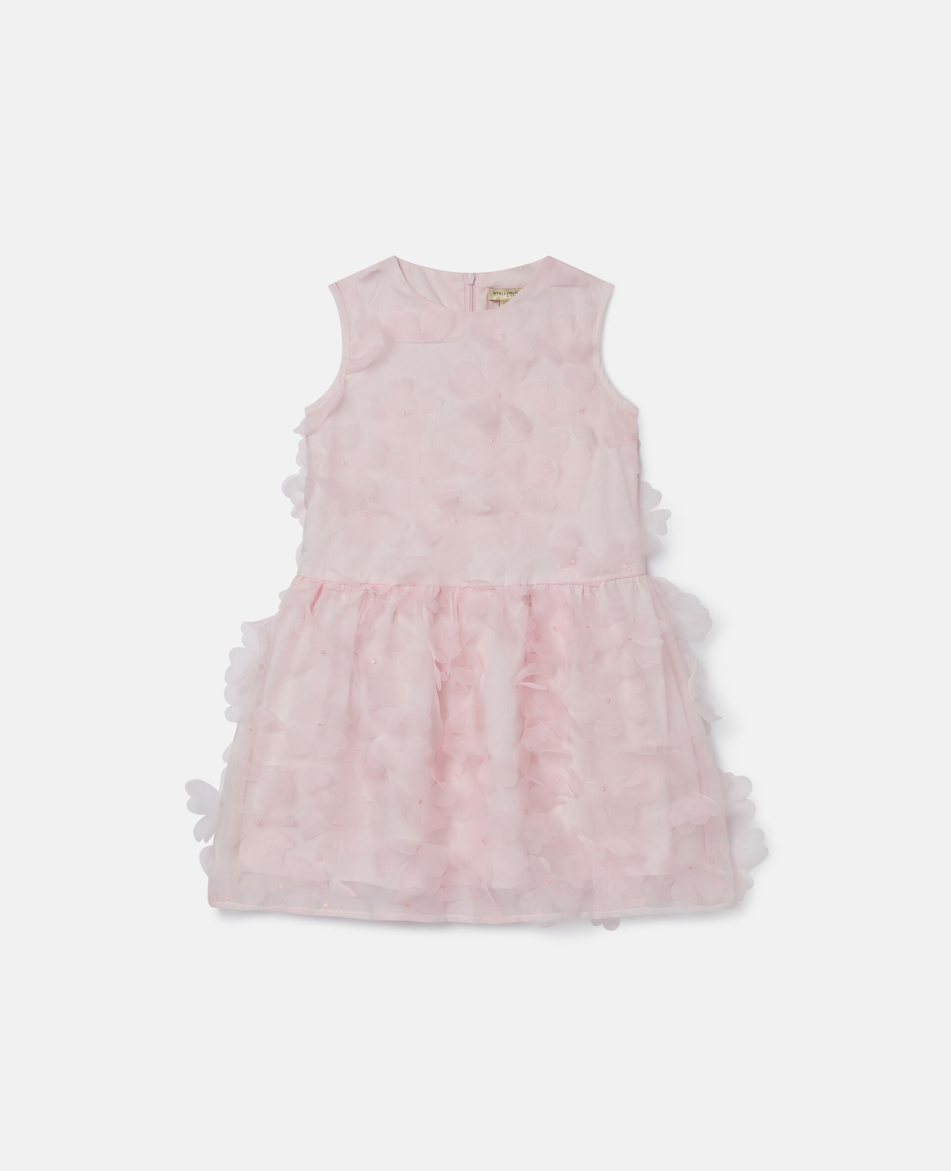 Flower Appliqué Sleeveless Dress-Pink-large image number 0