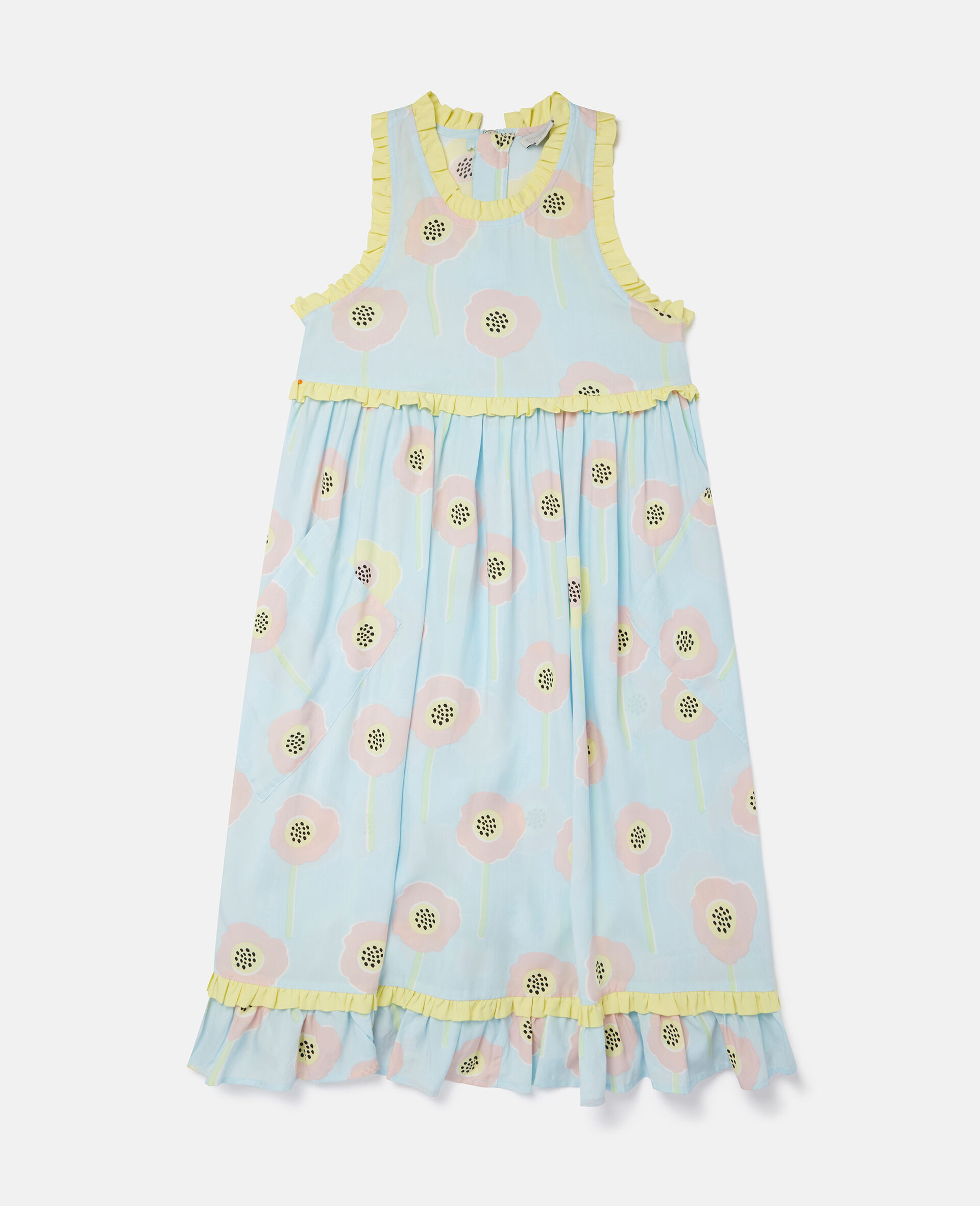 Kleid mit Sonnenblumenmotiv und Rueschenbesatz-Bunt-large image number 0