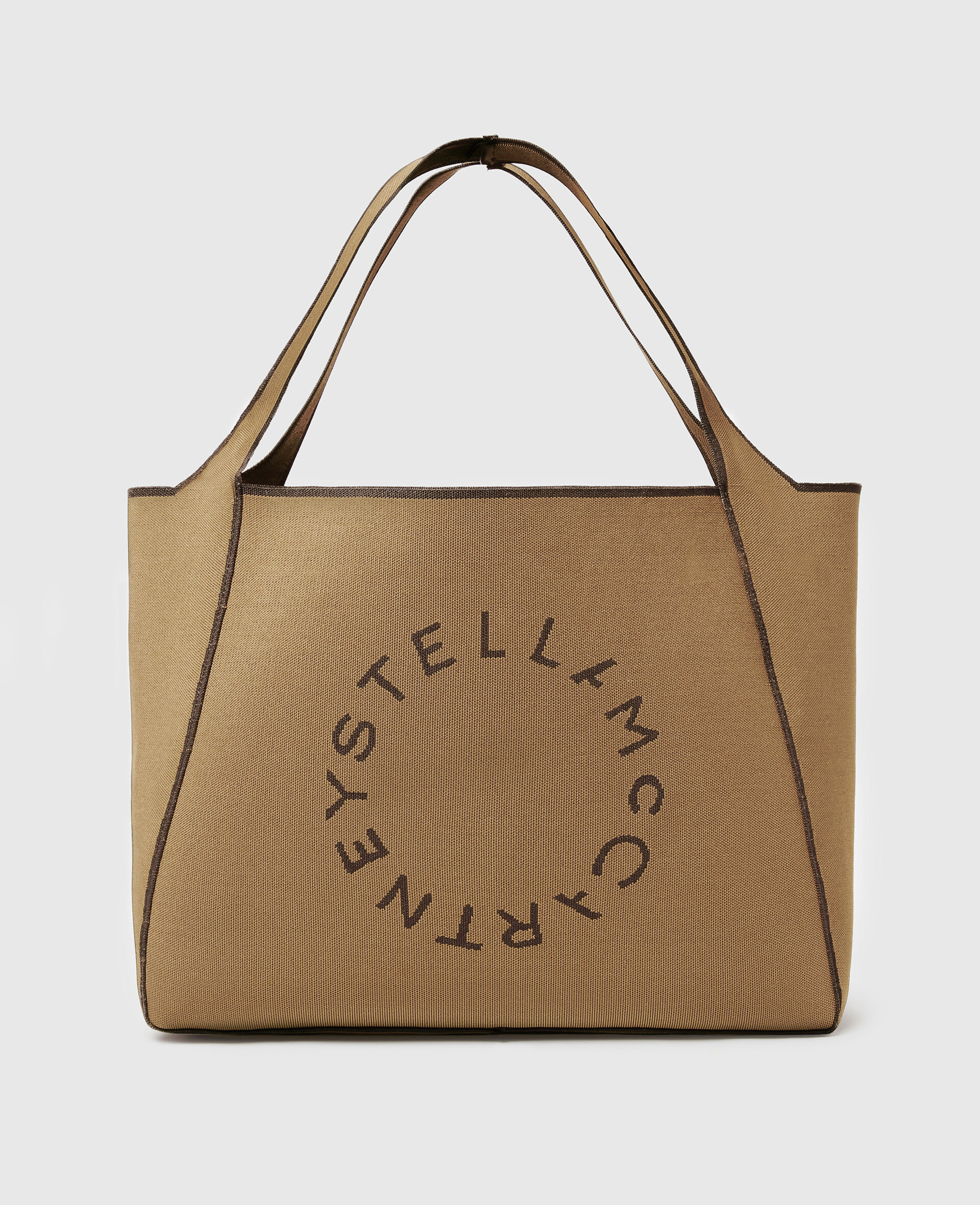 Logo Square Tote Bag-Beige-medium
