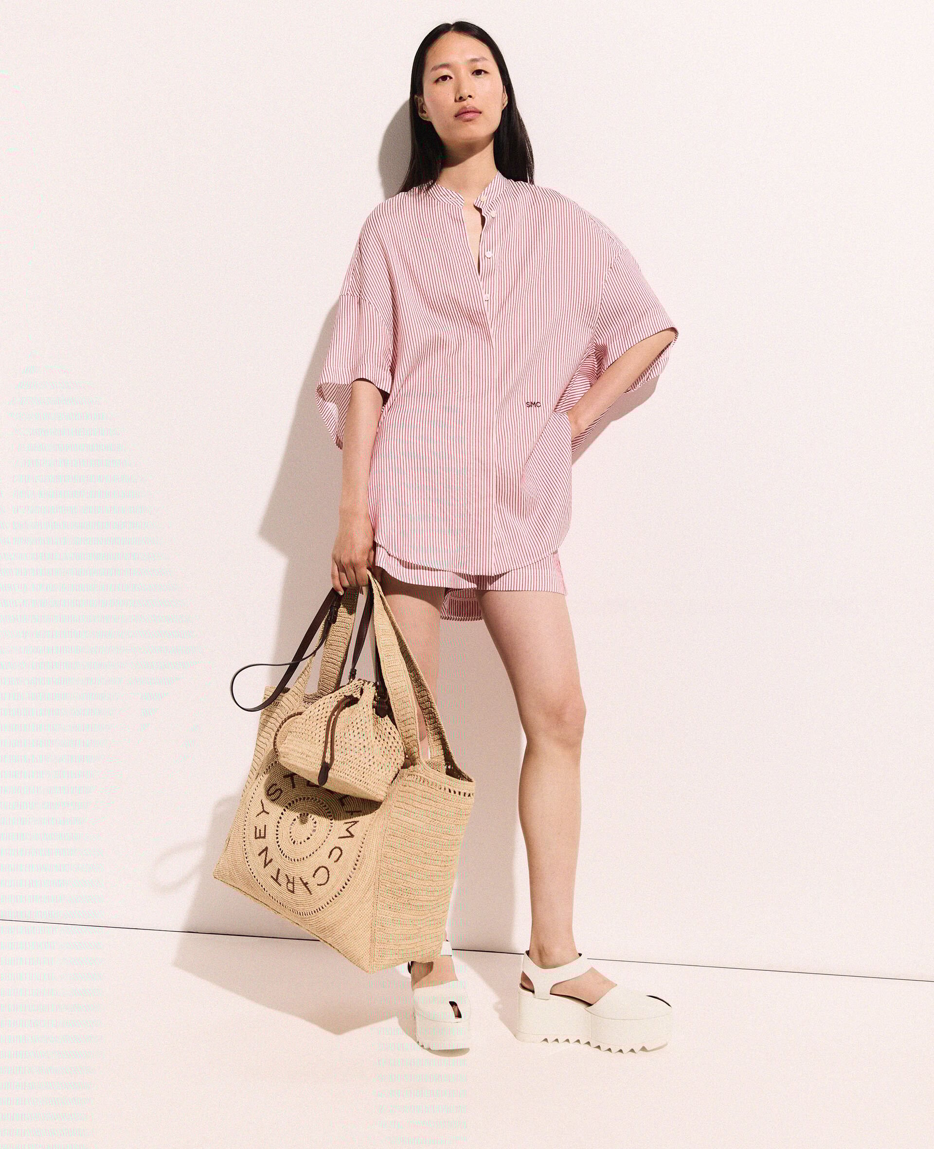 Striped Short Sleeve Shirt-White-large image number 6