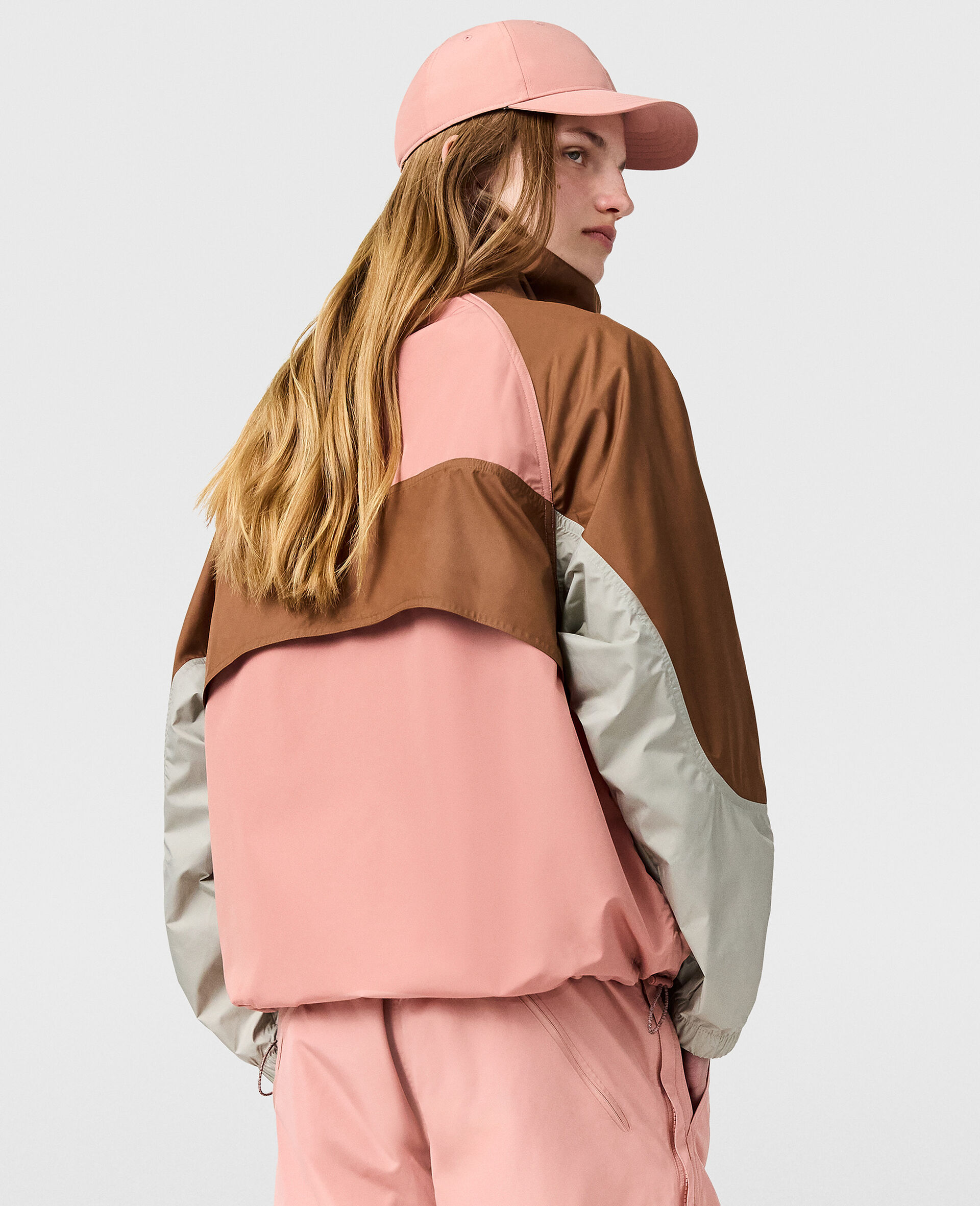 TrueNature Panelled High-Neck Jacket-Brown-large image number 3