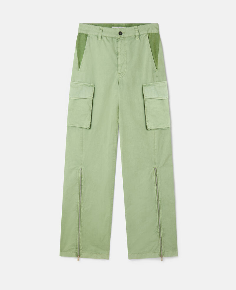 Pantaloni cargo in cotone biologico-Verde-large image number 0